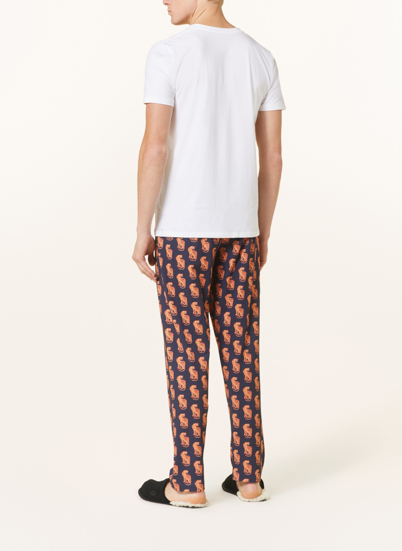 mey Spodnie od piżamy z kolekcji RE:THINK TIGER, Kolor: GRANATOWY/ CIEMNOPOMARAŃCZOWY/ JASNOPOMARAŃCZOWY (Obrazek 3)
