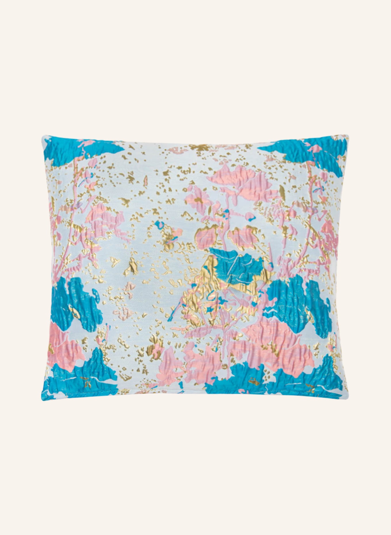 DAGNY Decorative cushion with glitter thread, Color: LIGHT BLUE/ PINK/ GOLD (Image 1)