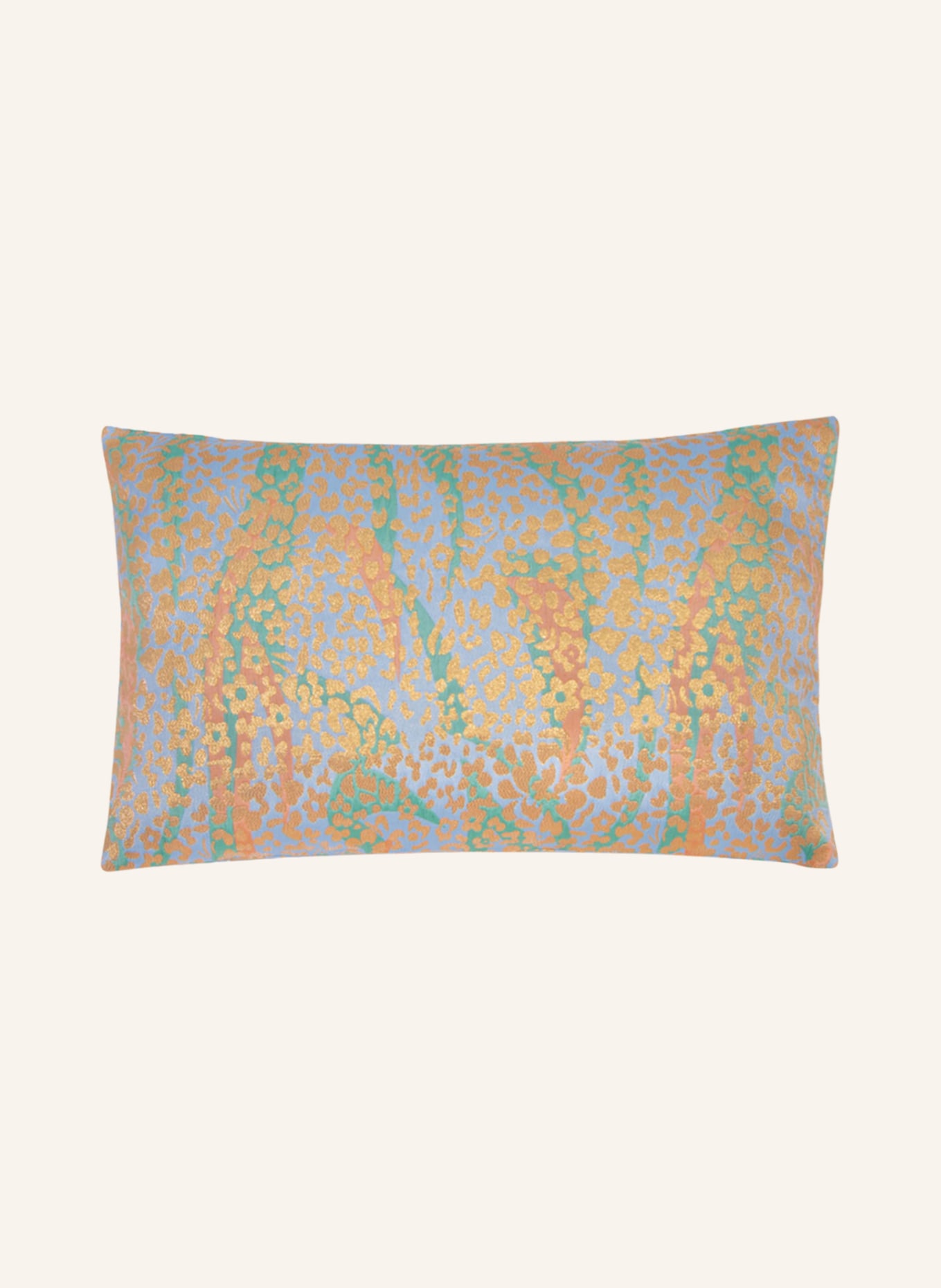DAGNY Decorative cushion cover with glitter thread, Color: LIGHT BLUE/ GOLD/ GREEN (Image 1)