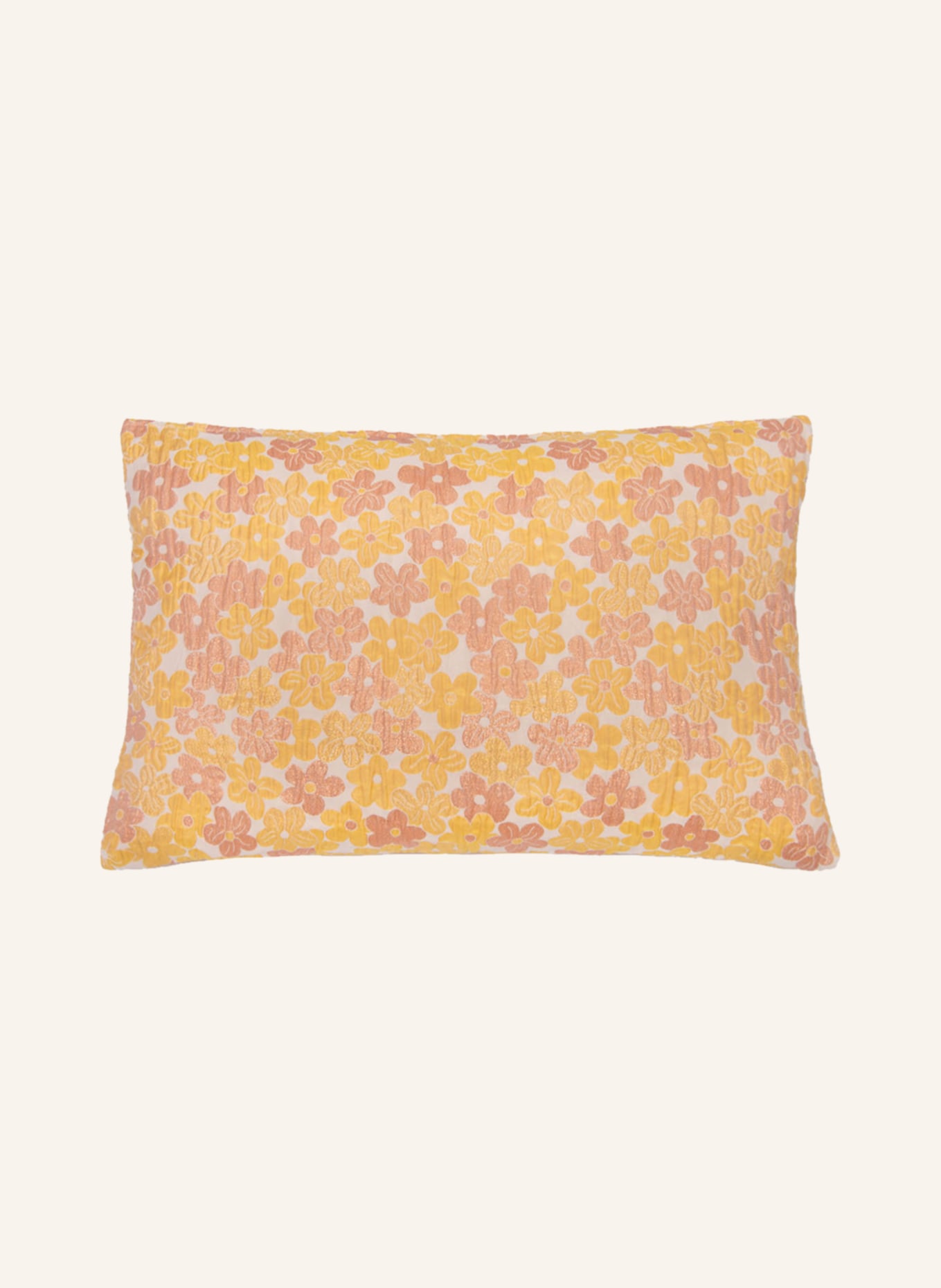 DAGNY Decorative cushion cover with glitter thread, Color: CREAM/ YELLOW/ LIGHT ORANGE (Image 1)
