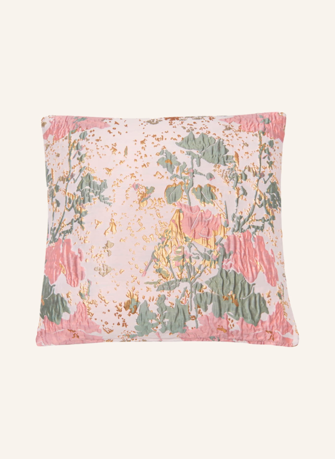DAGNY Decorative cushion cover with glitter thread, Color: PINK/ GREEN/ GOLD (Image 1)
