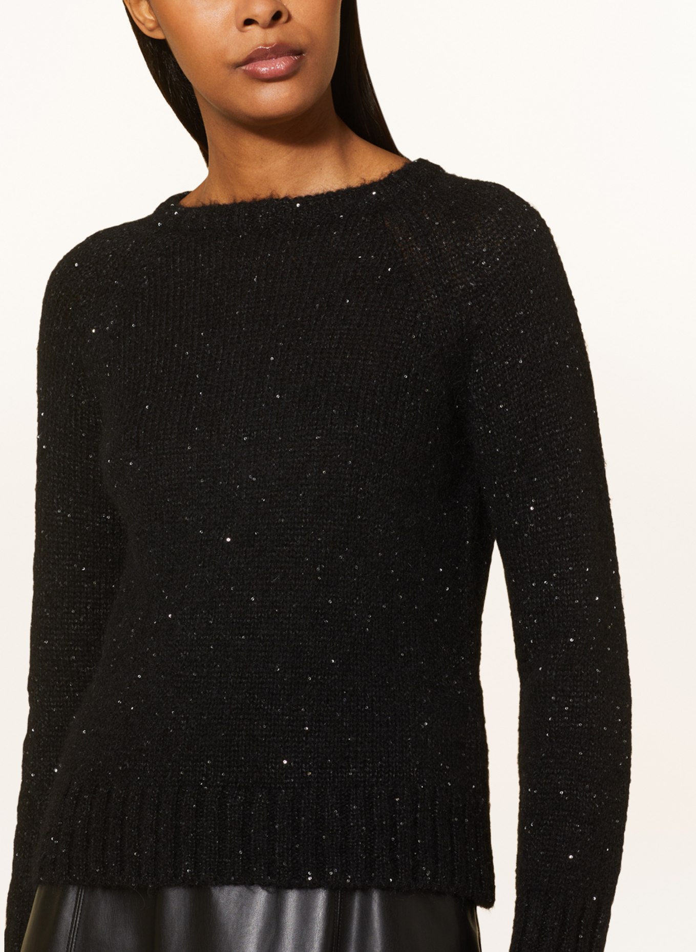 MARELLA Sweater VADET with alpaca and sequins, Color: BLACK (Image 4)