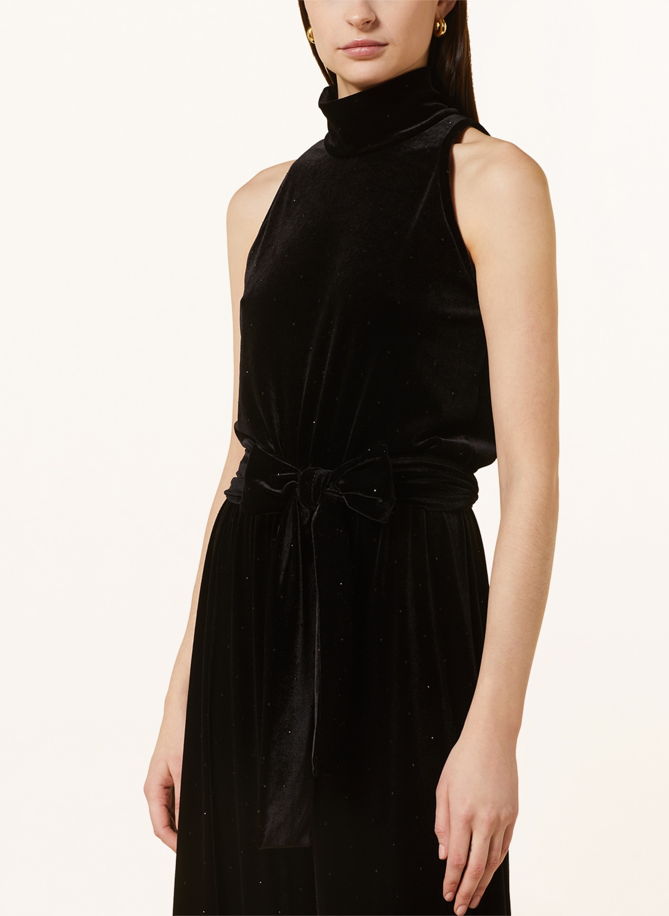 MAX & Co. Velvet jumpsuit MINNIE with decorative gems, Color: BLACK (Image 4)