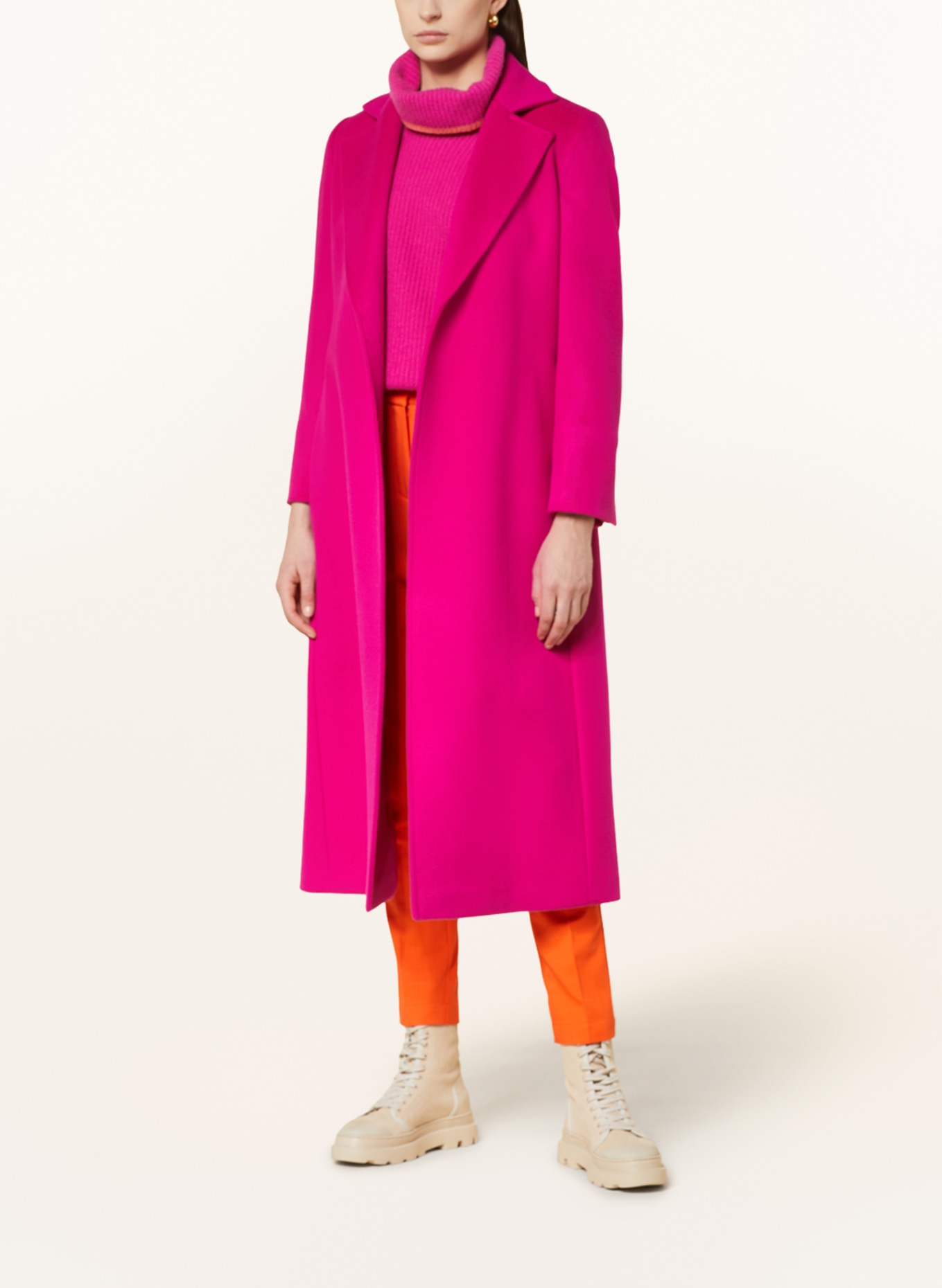 MAX & Co. Wool coat LONGRUN, Color: FUCHSIA (Image 2)