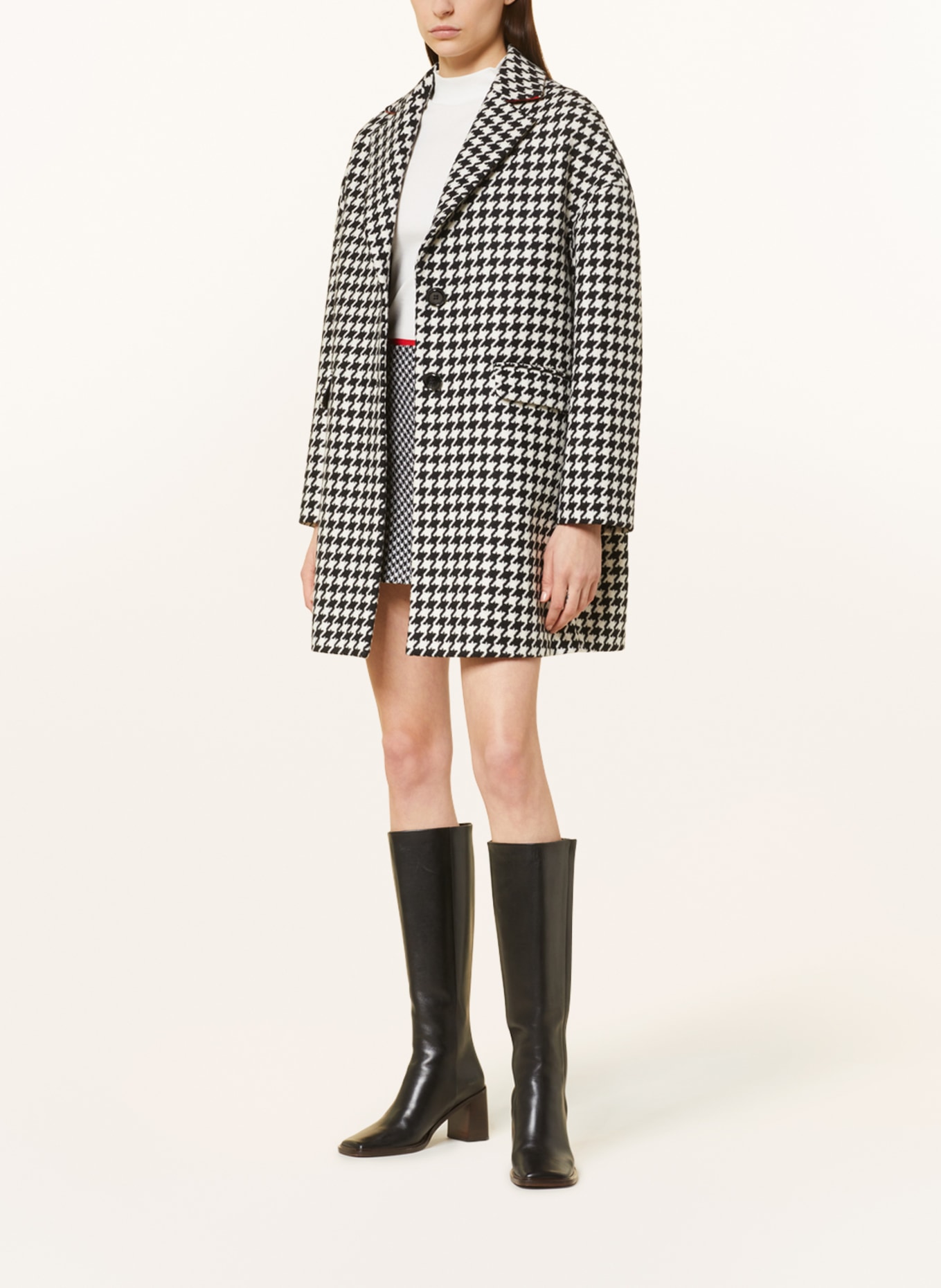 MAX & Co. Wool coat BIORITMO, Color: BLACK/ WHITE (Image 2)