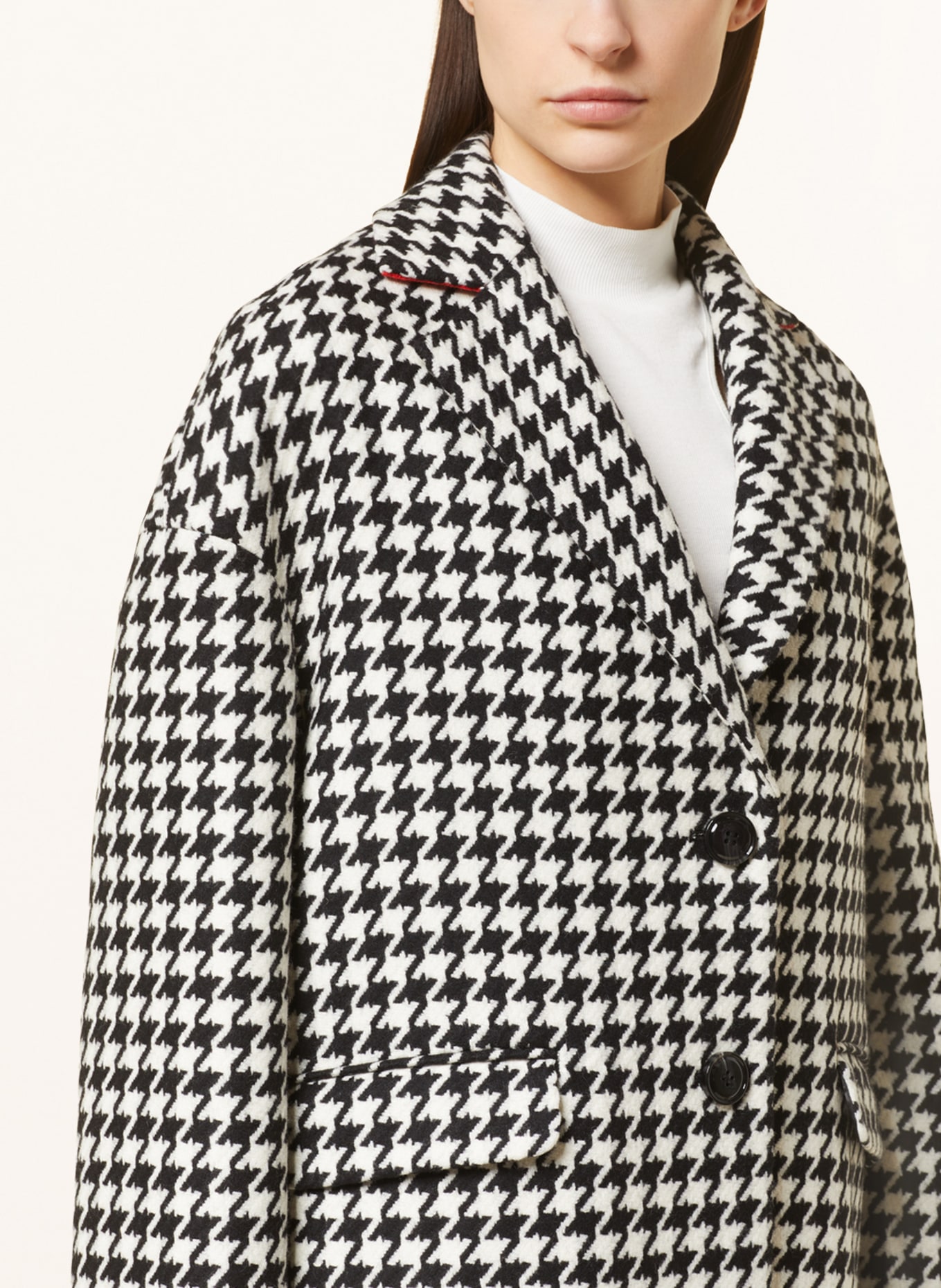 MAX & Co. Wool coat BIORITMO, Color: BLACK/ WHITE (Image 4)