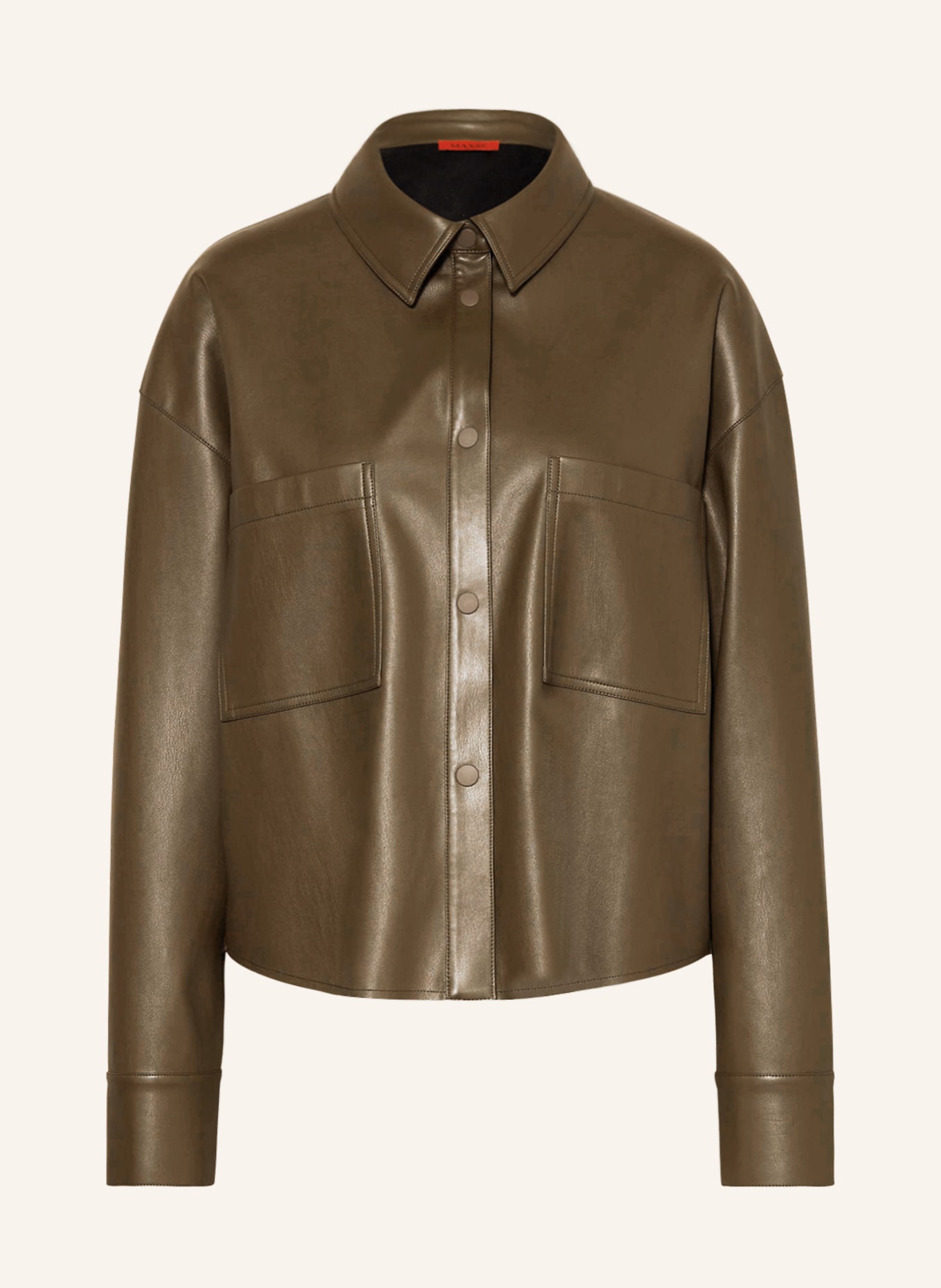 MAX & Co. Overshirt NALUT in leather look, Color: KHAKI (Image 1)