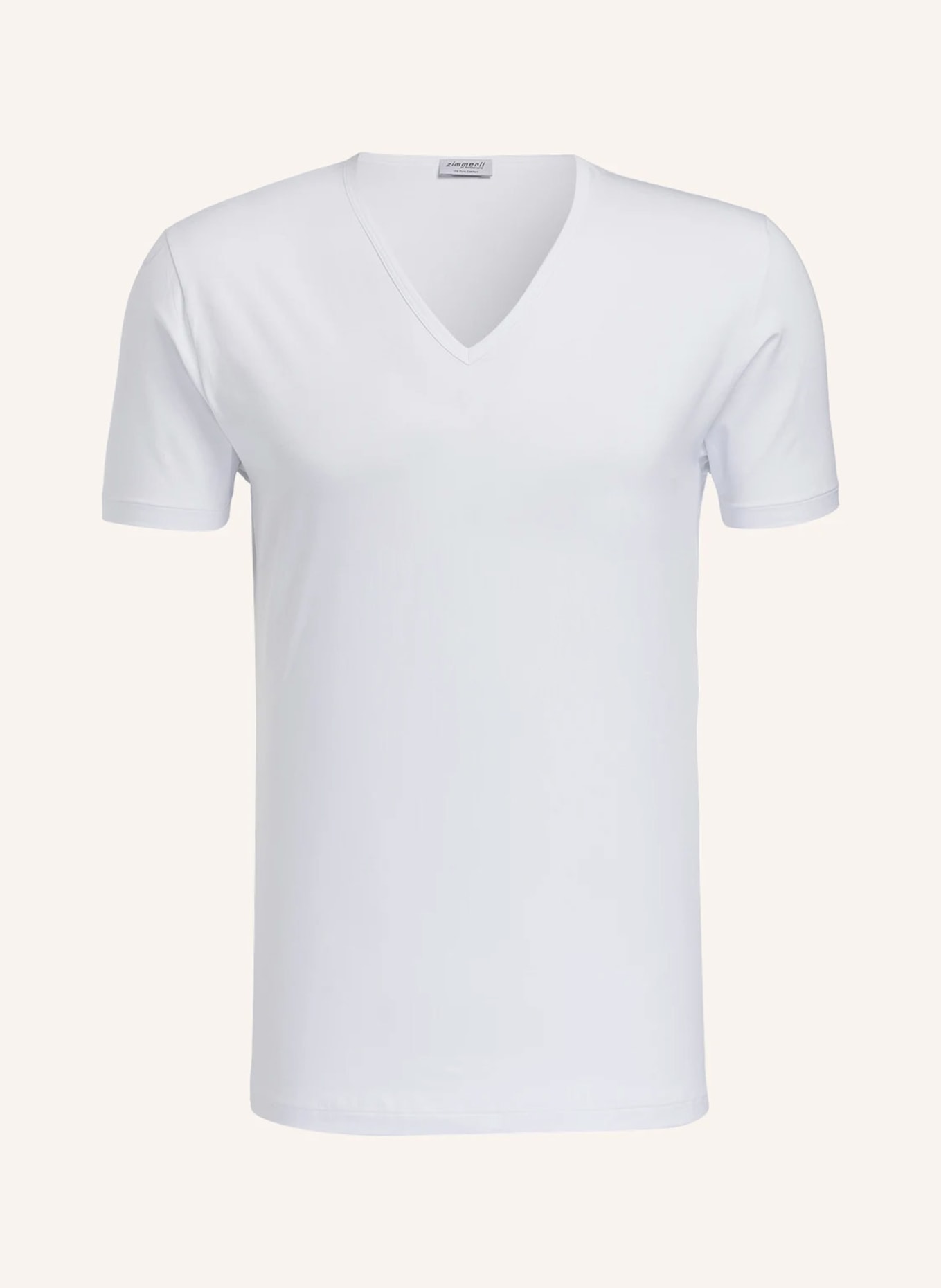 zimmerli V-neck shirt PURE COMFORT, Color: WHITE (Image 1)