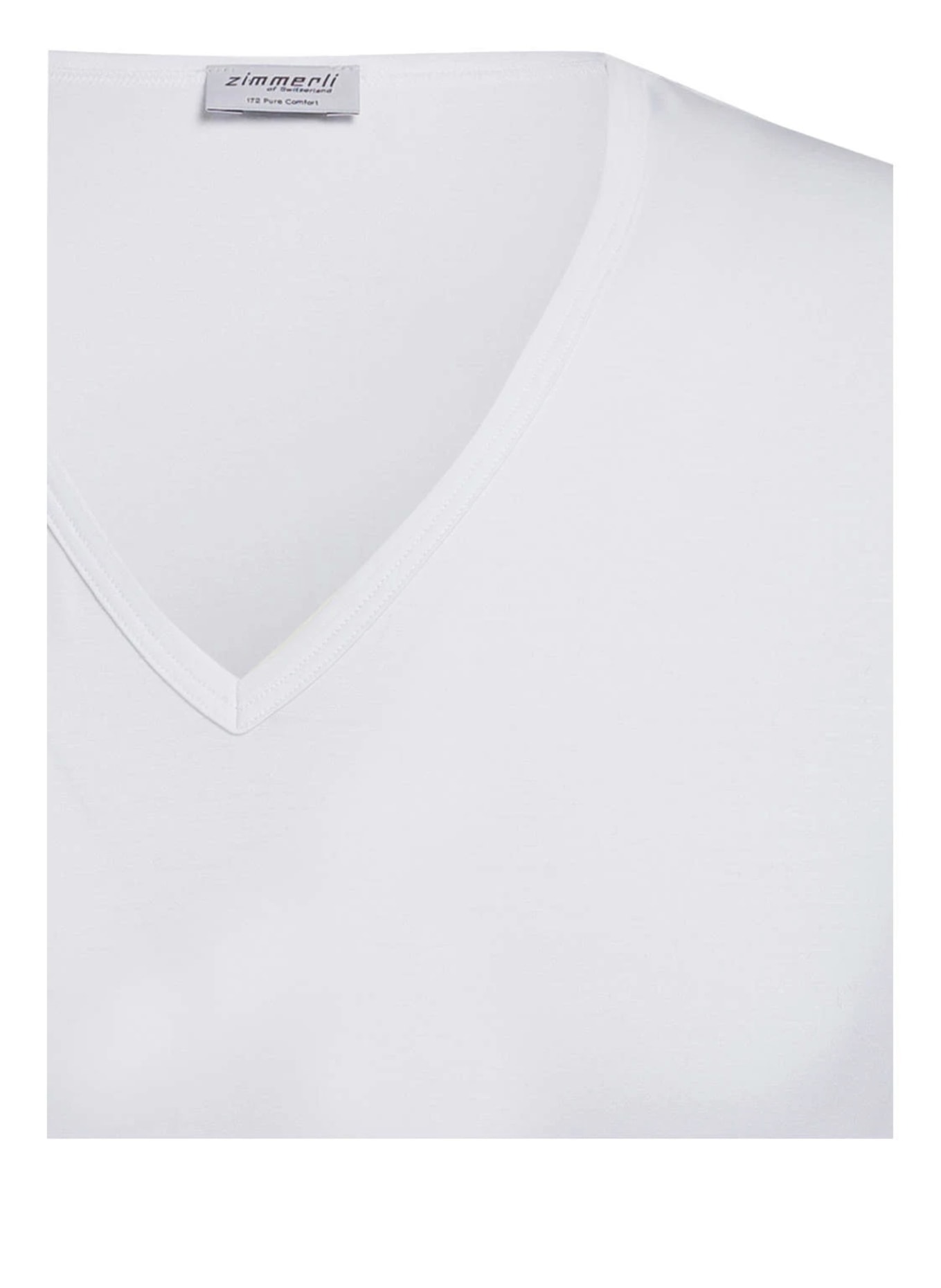 zimmerli V-neck shirt PURE COMFORT, Color: WHITE (Image 3)