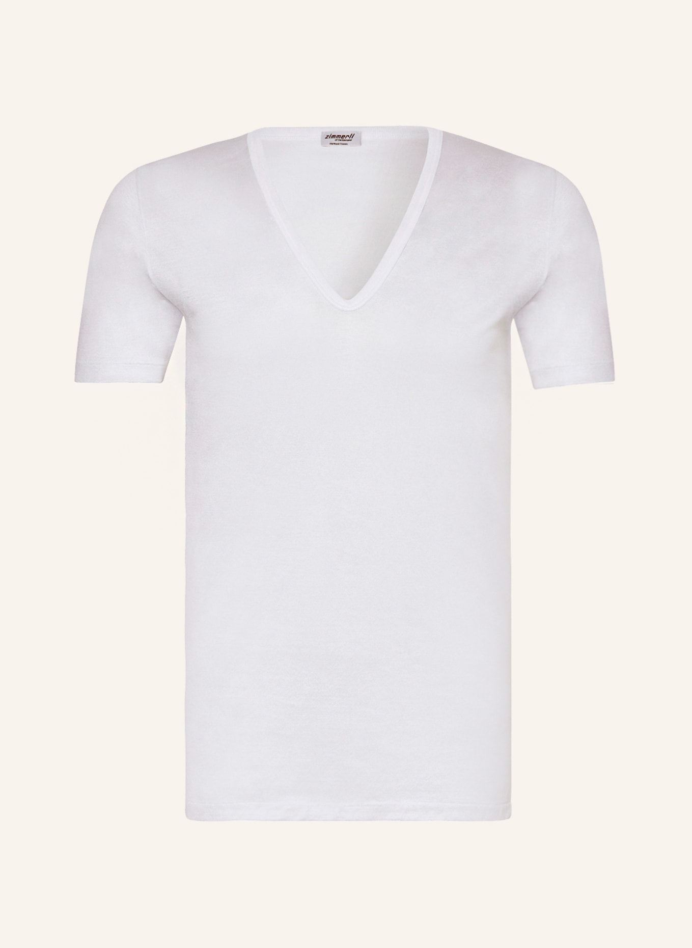 zimmerli V-neck shirt ROYAL CLASSIC, Color: WHITE (Image 1)