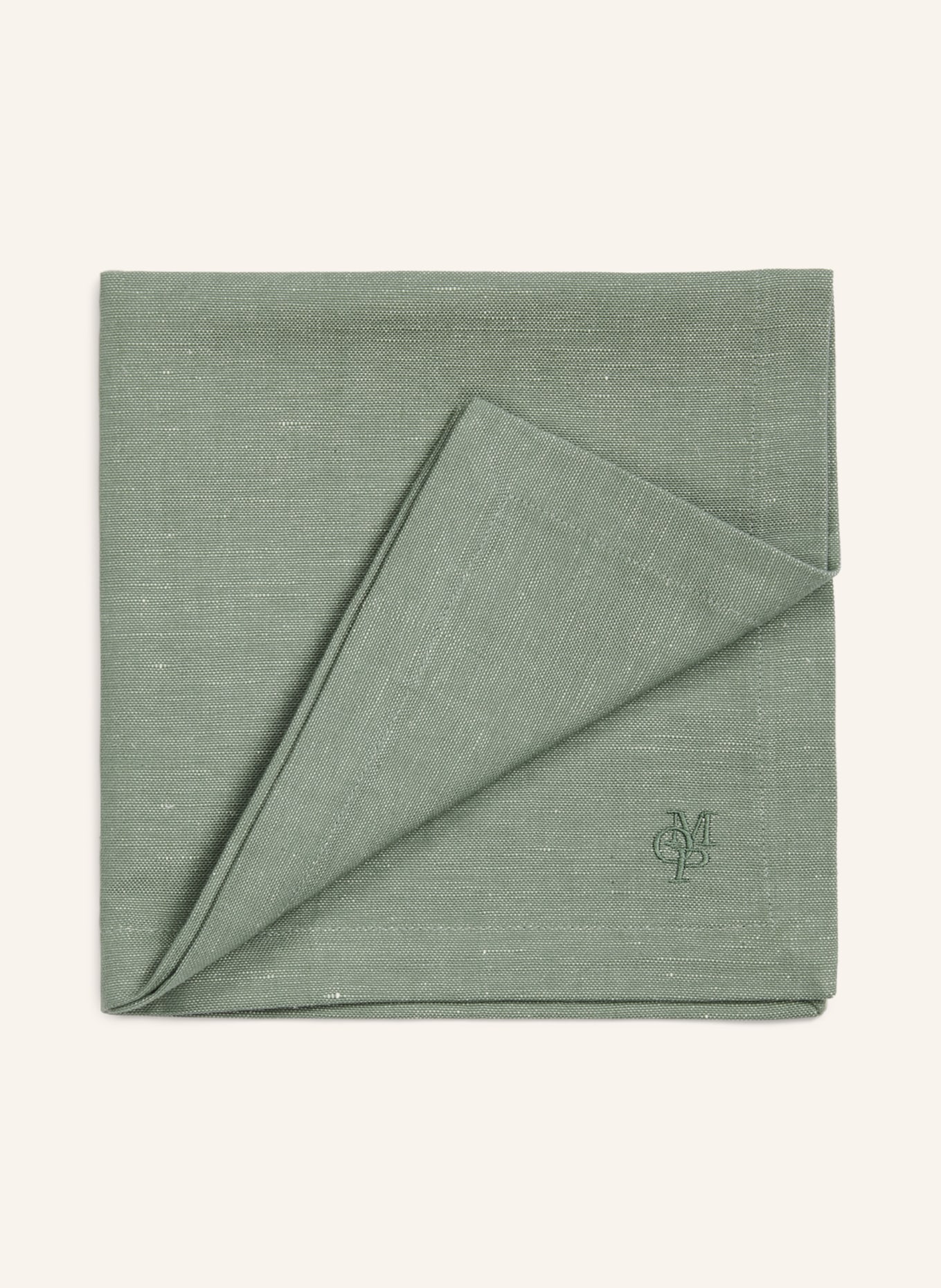 Marc O'Polo Fabric serviettes AKALLA with linen, Color: GREEN (Image 1)