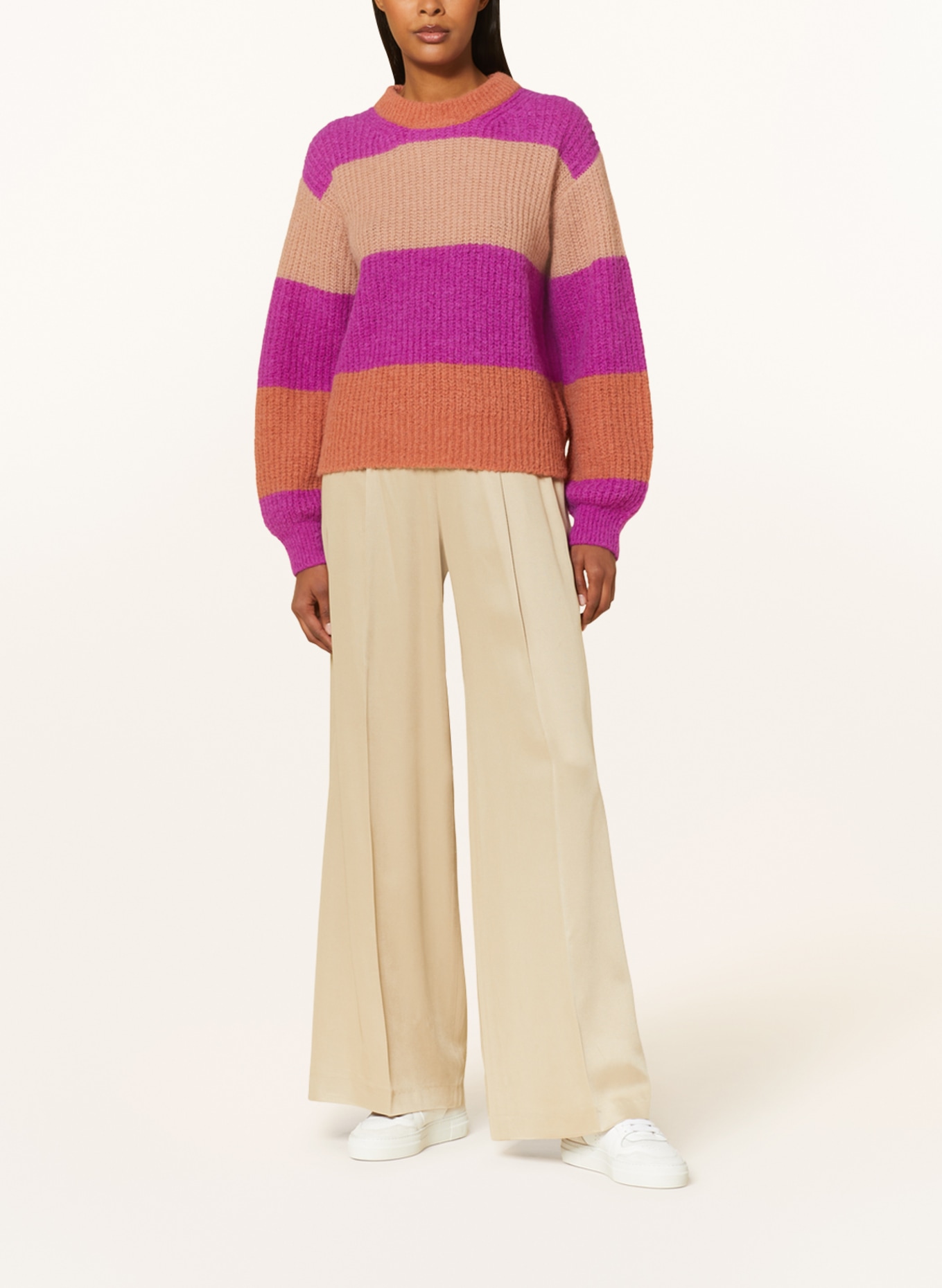 LANIUS Sweaters made of alpaca, Color: FUCHSIA/ BEIGE/ DARK ORANGE (Image 2)