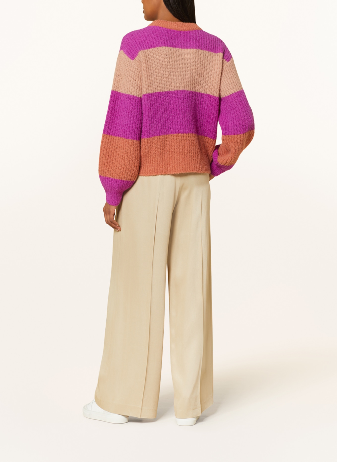 LANIUS Sweaters made of alpaca, Color: FUCHSIA/ BEIGE/ DARK ORANGE (Image 3)
