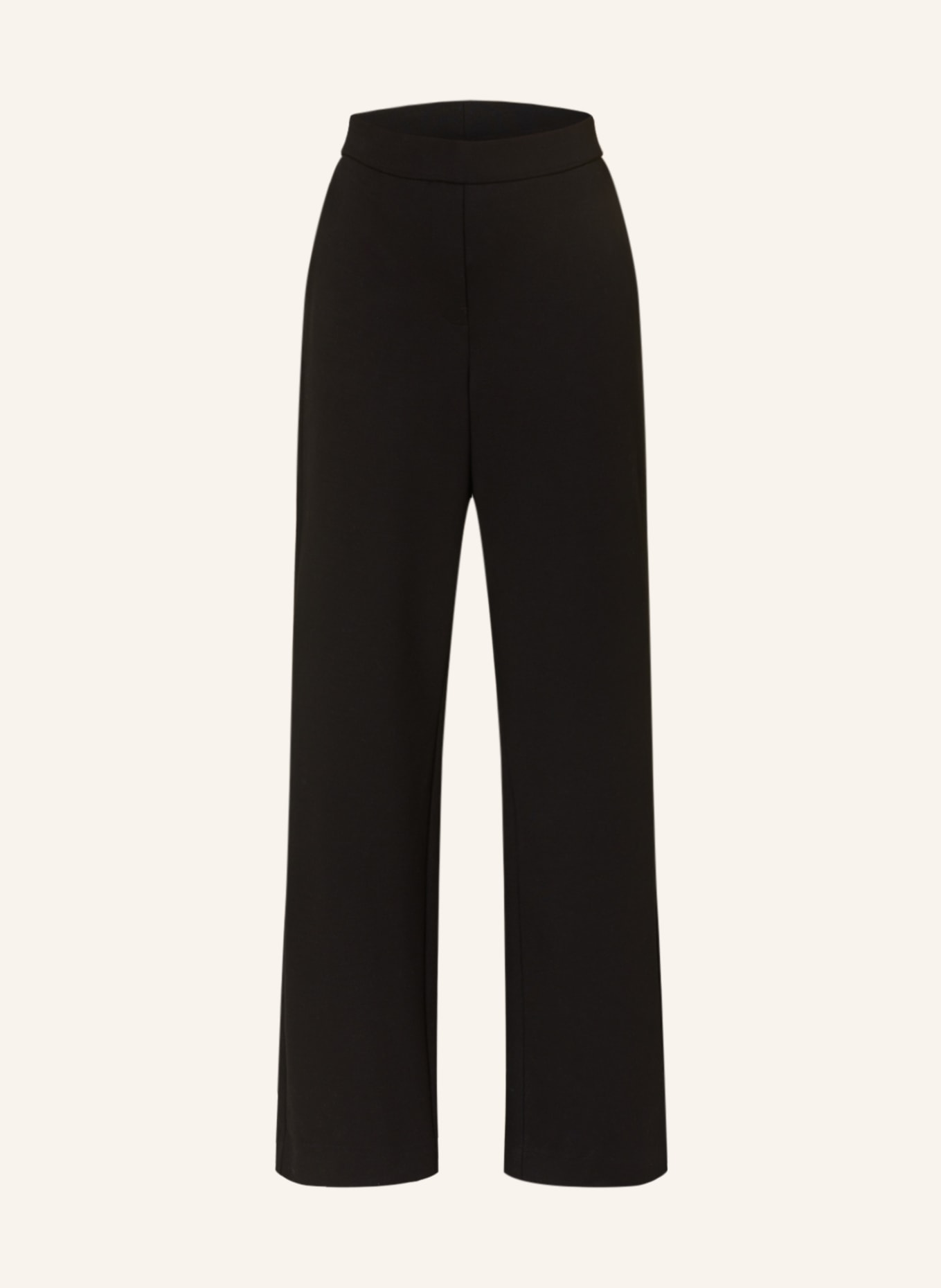 LANIUS Wide leg trousers made of jersey, Color: BLACK (Image 1)