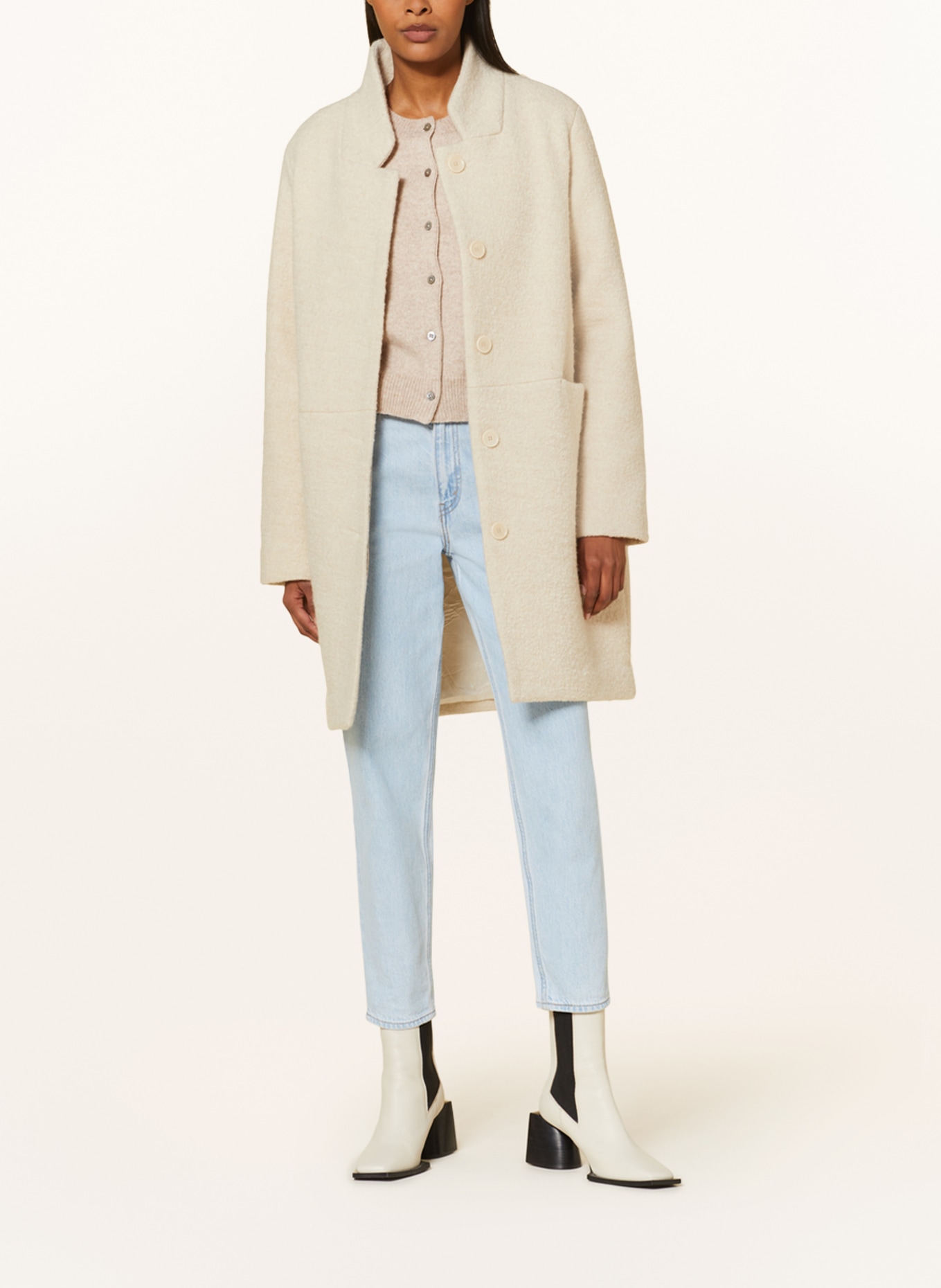 LANIUS Bouclé coat, Color: CREAM (Image 2)
