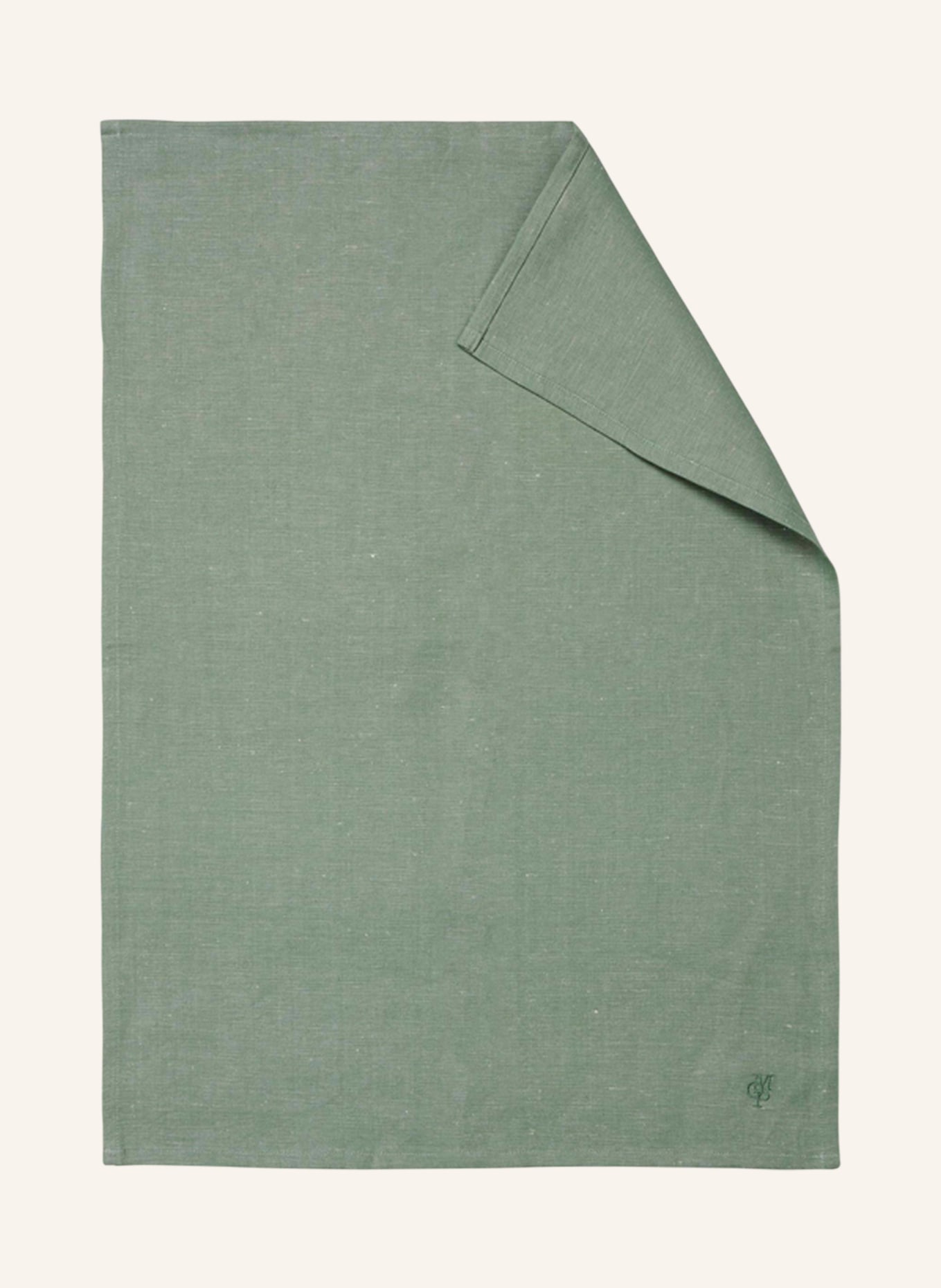Marc O'Polo Dish towel AKALLA with linen, Color: GREEN (Image 1)