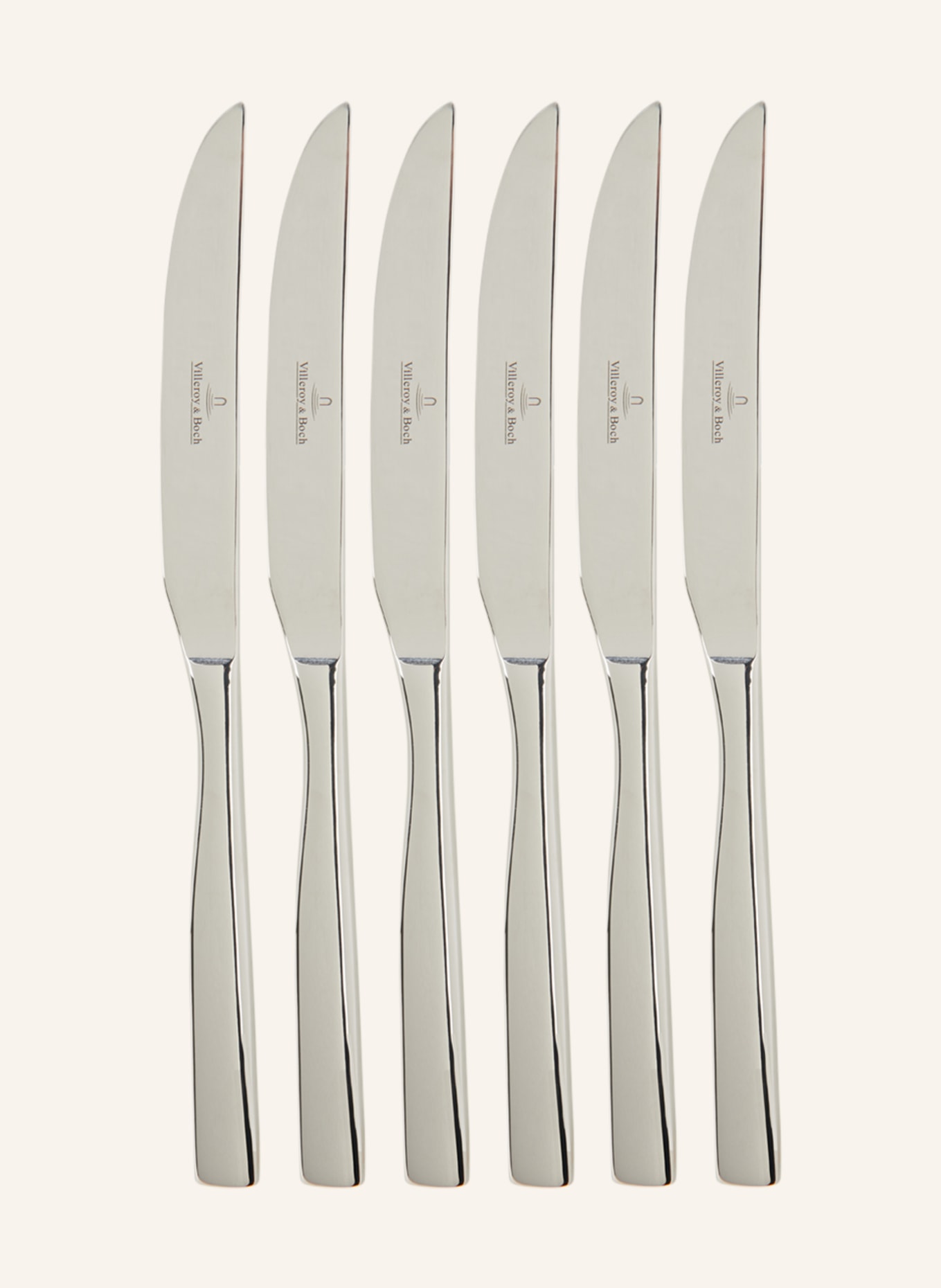 Villeroy & Boch Set of 6 pizza and steak knives PIEMONT, Color: SILVER/ LIGHT YELLOW (Image 1)