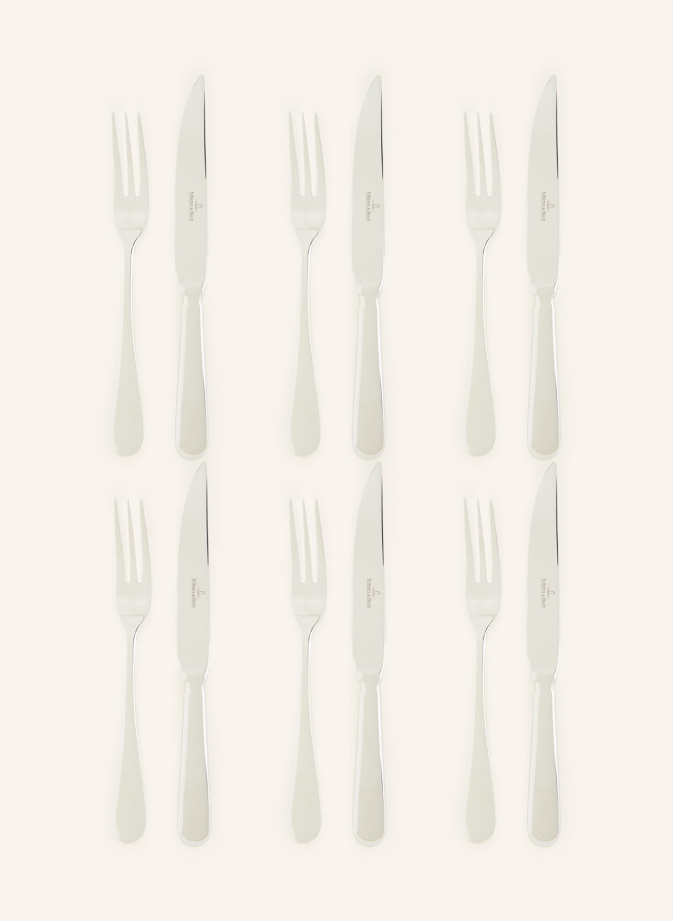 Villeroy & Boch 12-piece Steak cutlery set PIEMONT, Color: SILVER/ LIGHT YELLOW (Image 1)
