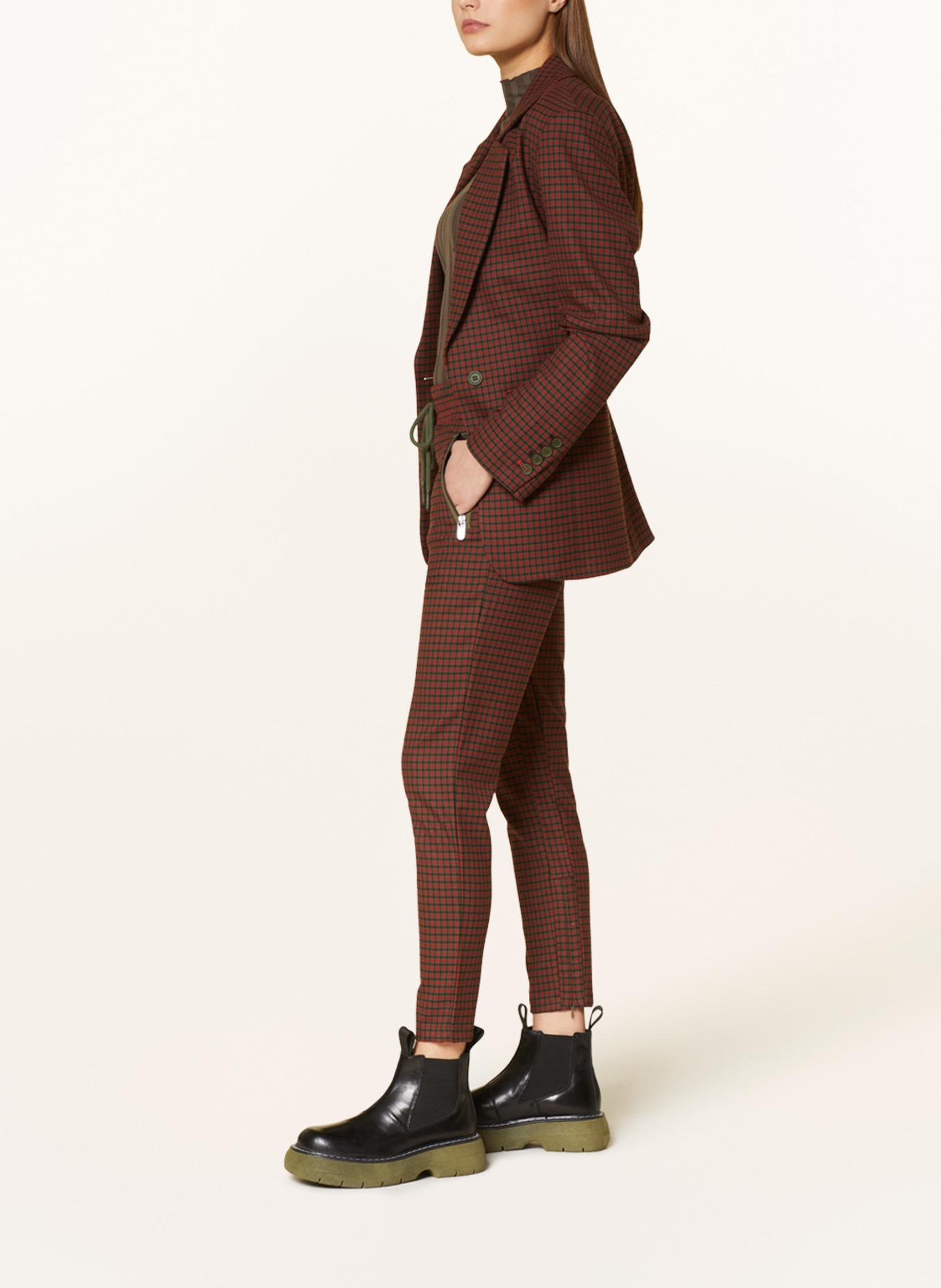 ELIAS RUMELIS Suit trousers ERPIPER, Color: OLIVE/ RED/ BLACK (Image 4)