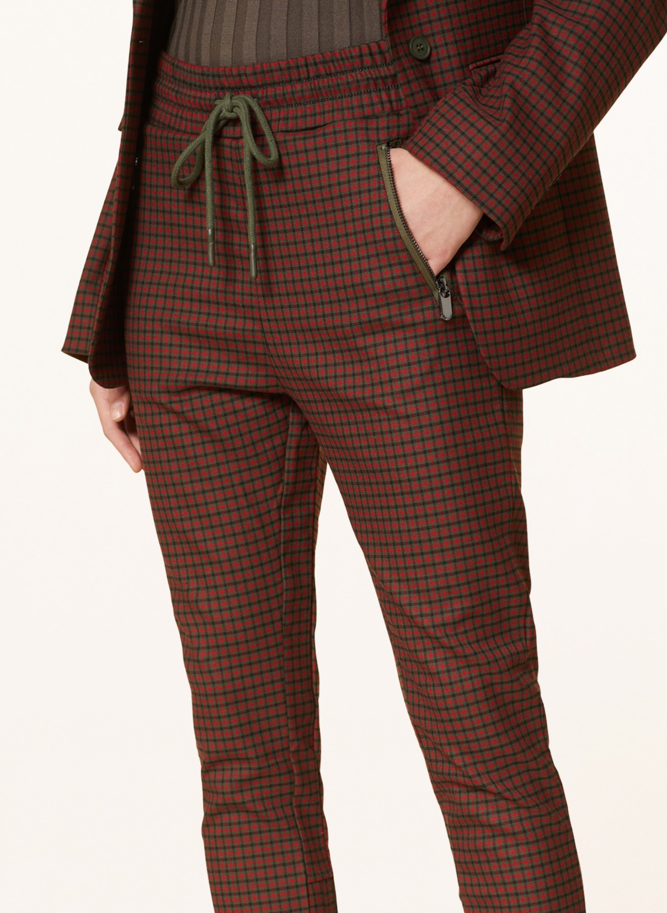 ELIAS RUMELIS Suit trousers ERPIPER, Color: OLIVE/ RED/ BLACK (Image 5)