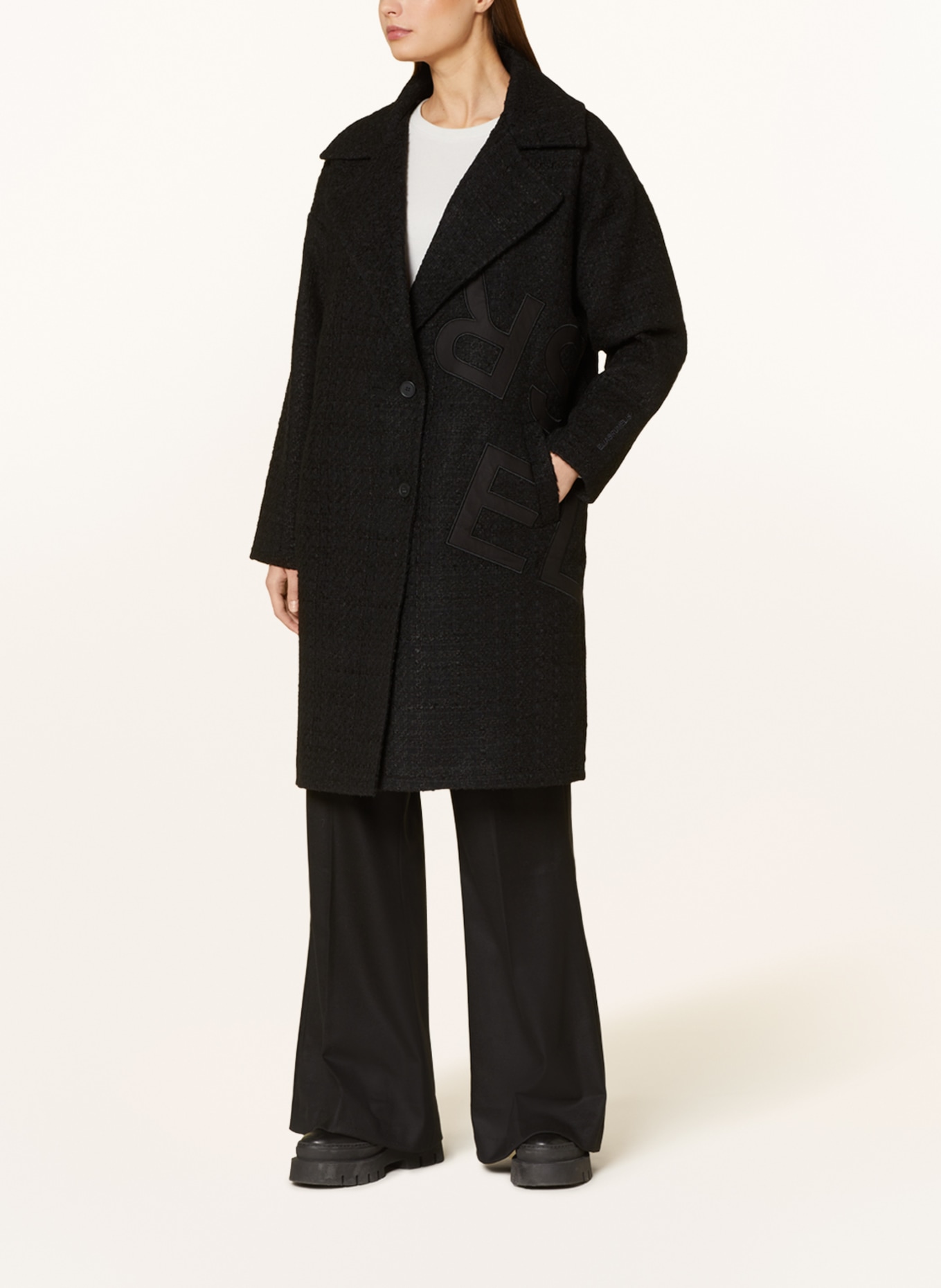 ELIAS RUMELIS Bouclé coat DALIA, Color: BLACK (Image 2)