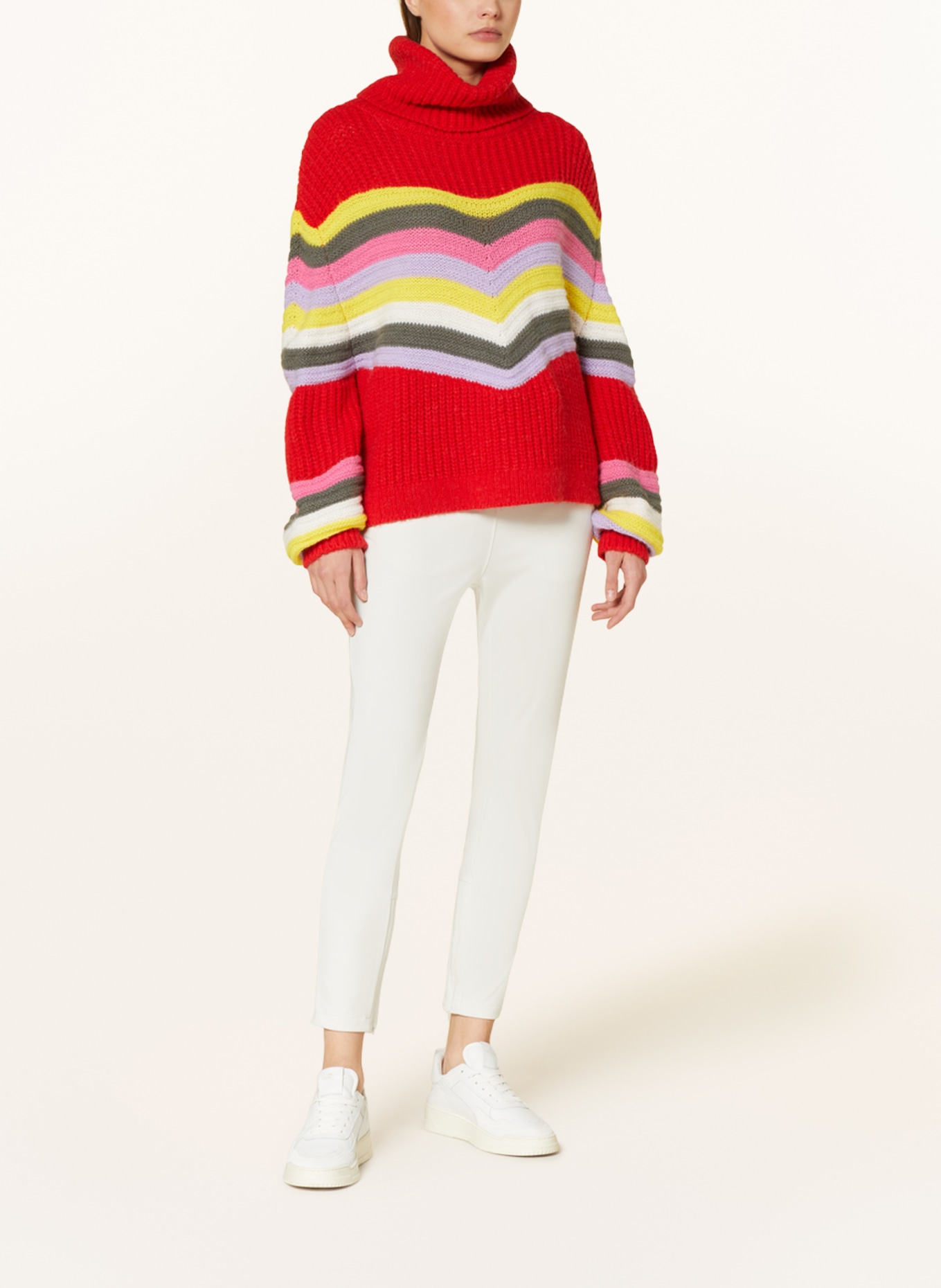 ELIAS RUMELIS Turtleneck sweater LAHELA, Color: RED/ YELLOW/ LIGHT PURPLE (Image 2)