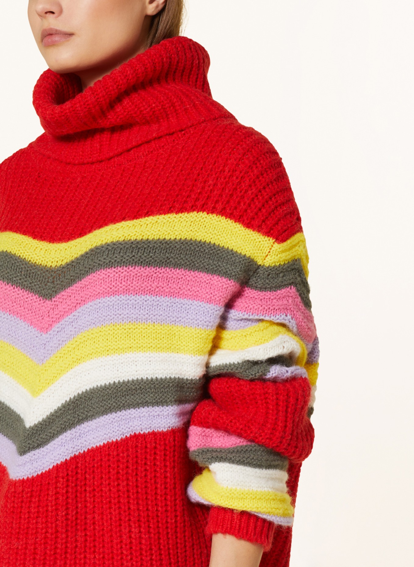 ELIAS RUMELIS Turtleneck sweater LAHELA, Color: RED/ YELLOW/ LIGHT PURPLE (Image 4)