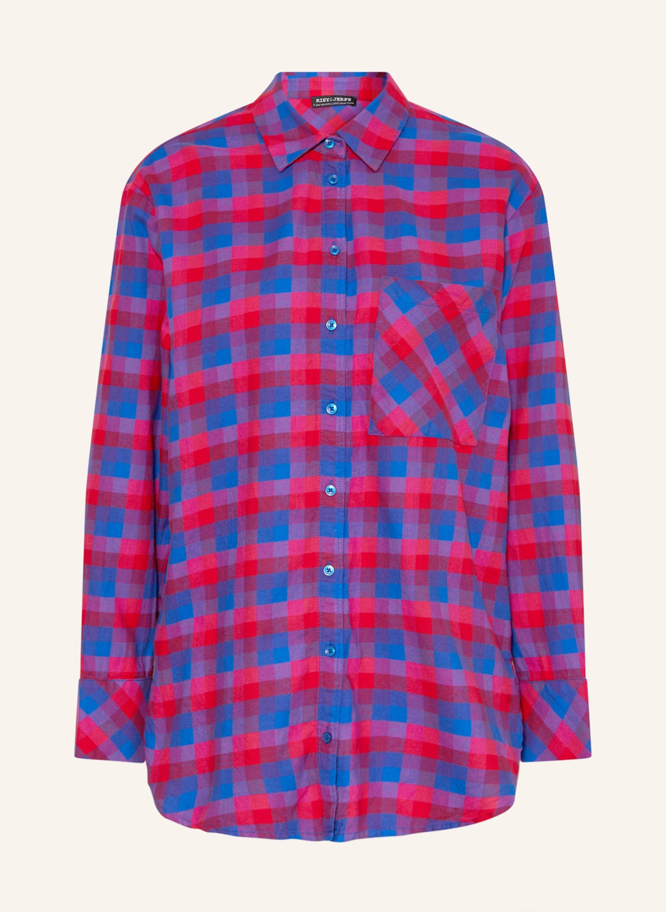 RISY & JERFS Shirt blouse LUCCA, Color: BLUE/ RED/ PINK (Image 1)