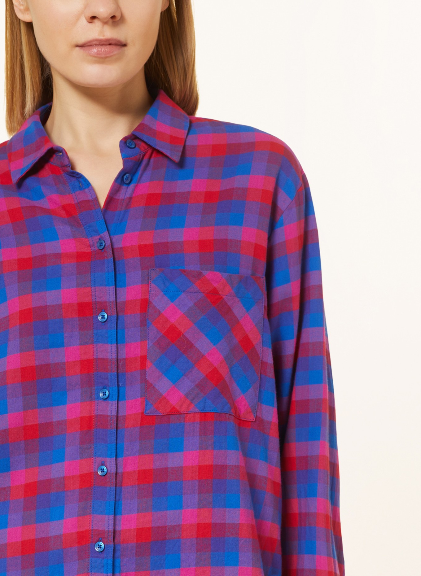 RISY & JERFS Shirt blouse LUCCA, Color: BLUE/ RED/ PINK (Image 4)