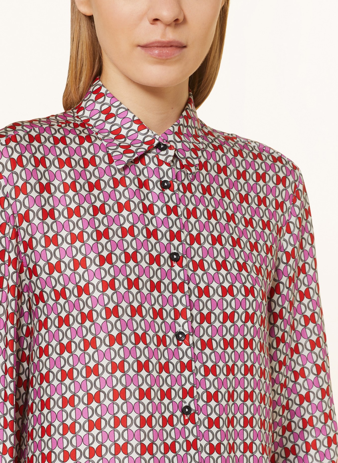 RISY & JERFS Shirt blouse MADRID, Color: WHITE/ BLACK/ RED (Image 4)
