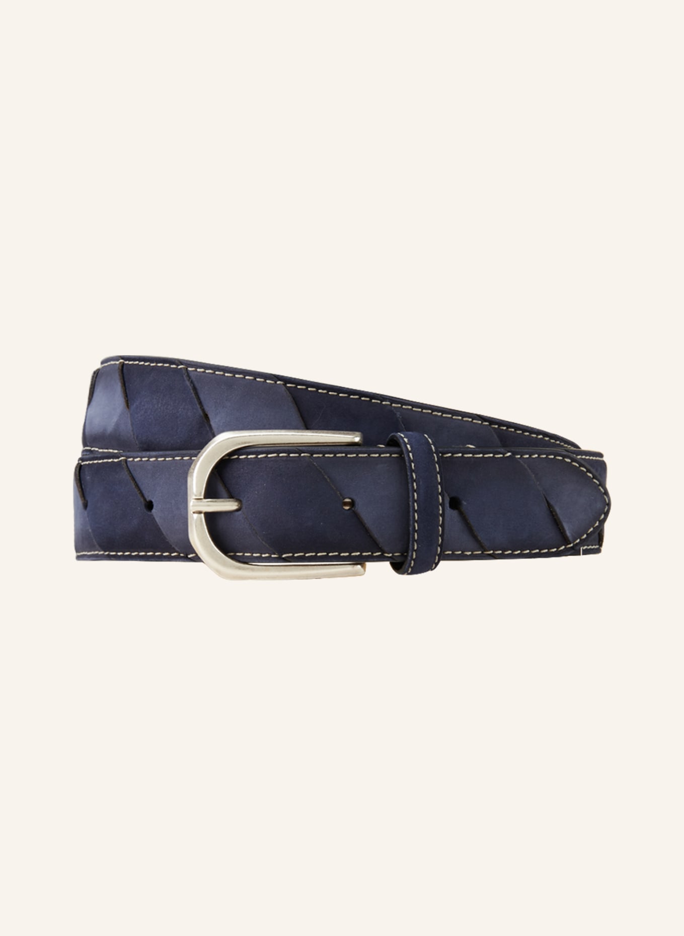 VENETA CINTURE Braided belt made of leather, Color: BLUE (Image 1)