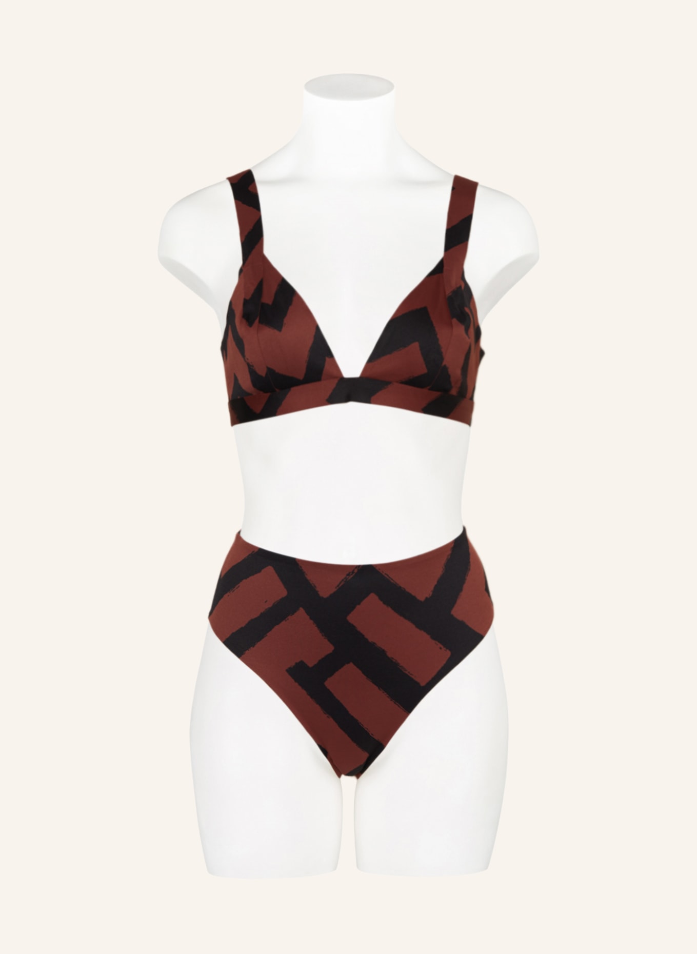 COS Triangle bikini top, Color: BLACK/ BROWN (Image 2)