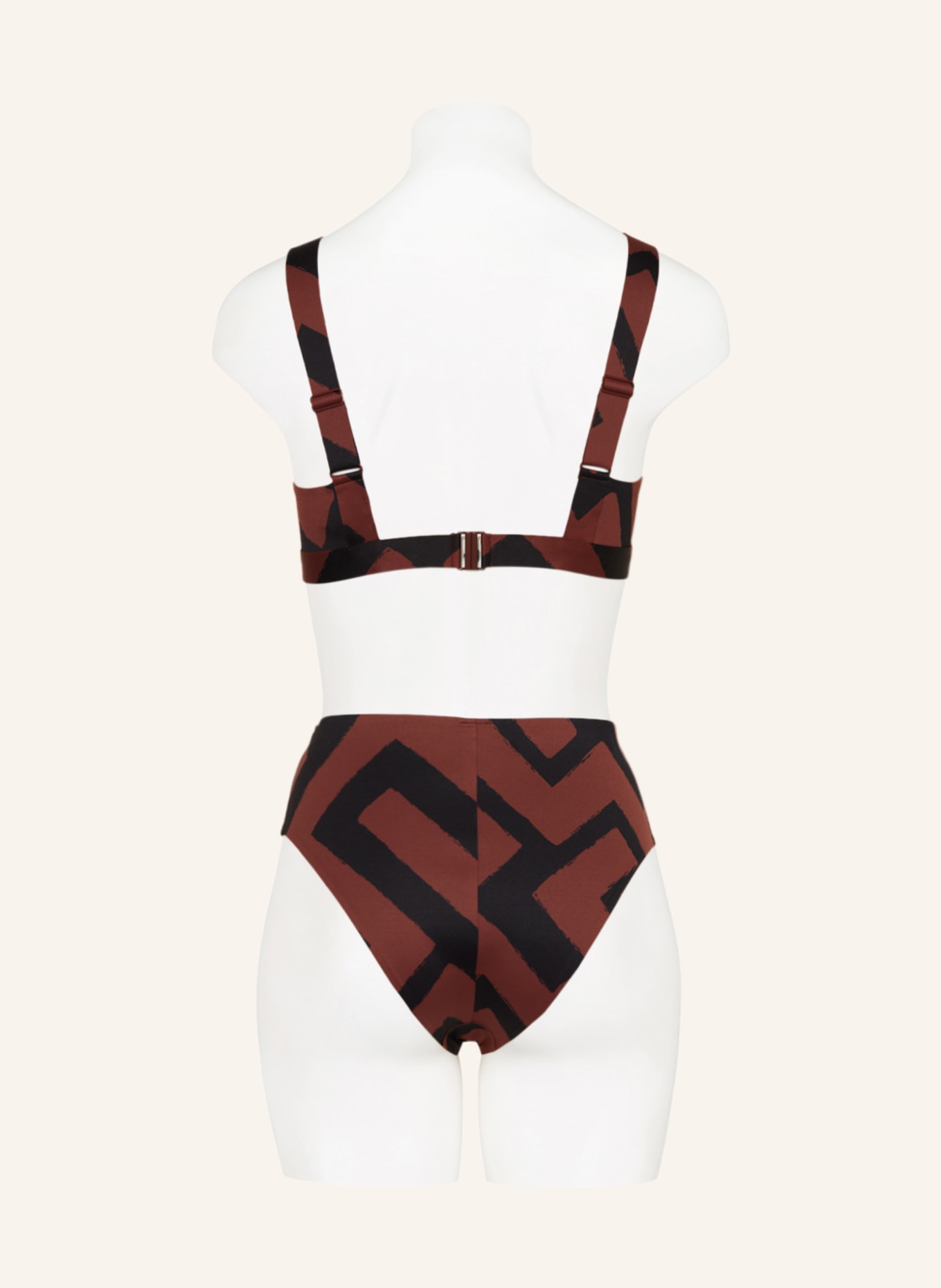 COS Triangle bikini top, Color: BLACK/ BROWN (Image 3)