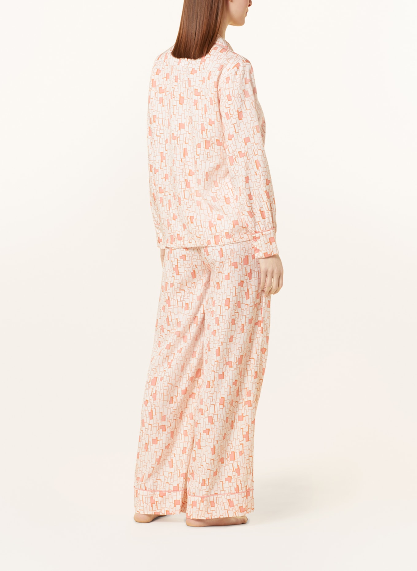 CHANTELLE Pajama shirt HAZEL, Color: LIGHT BROWN/ ECRU/ SALMON (Image 3)