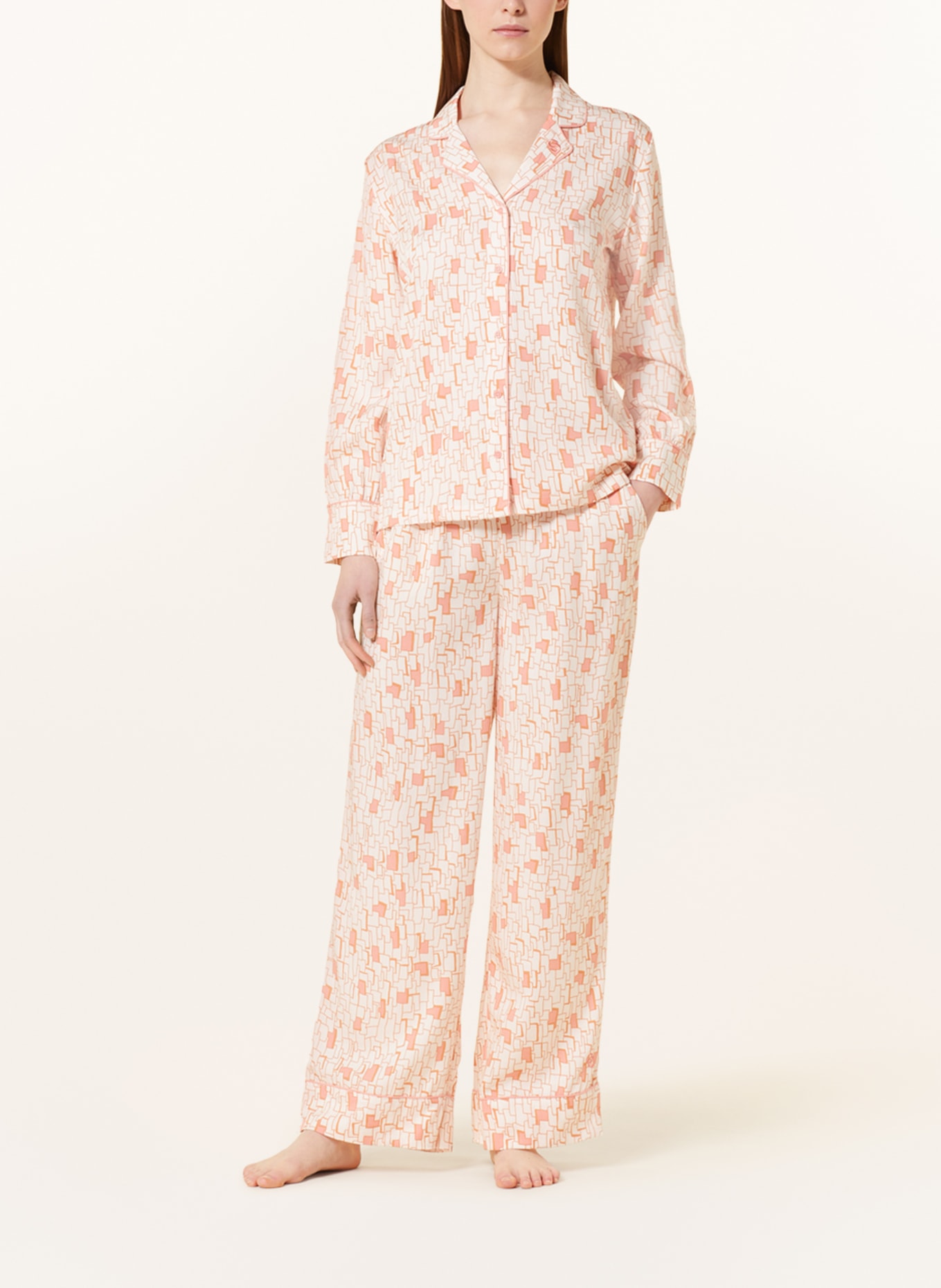 CHANTELLE Pajama pants HAZEL, Color: SALMON/ LIGHT BROWN/ ECRU (Image 2)