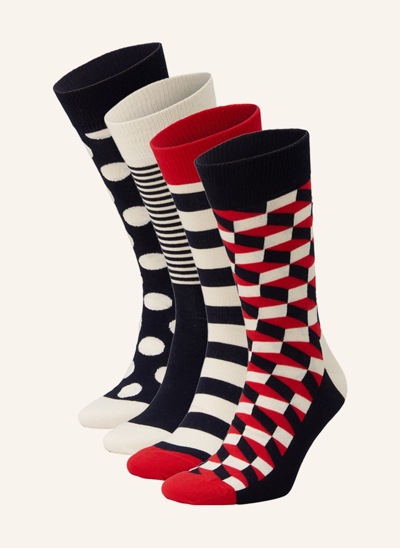 Happy Socks Ponožky CLASSIC NAVY v dárkové krabičce, sada 4 párů, Barva: 6500 navy (Obrázek 1)
