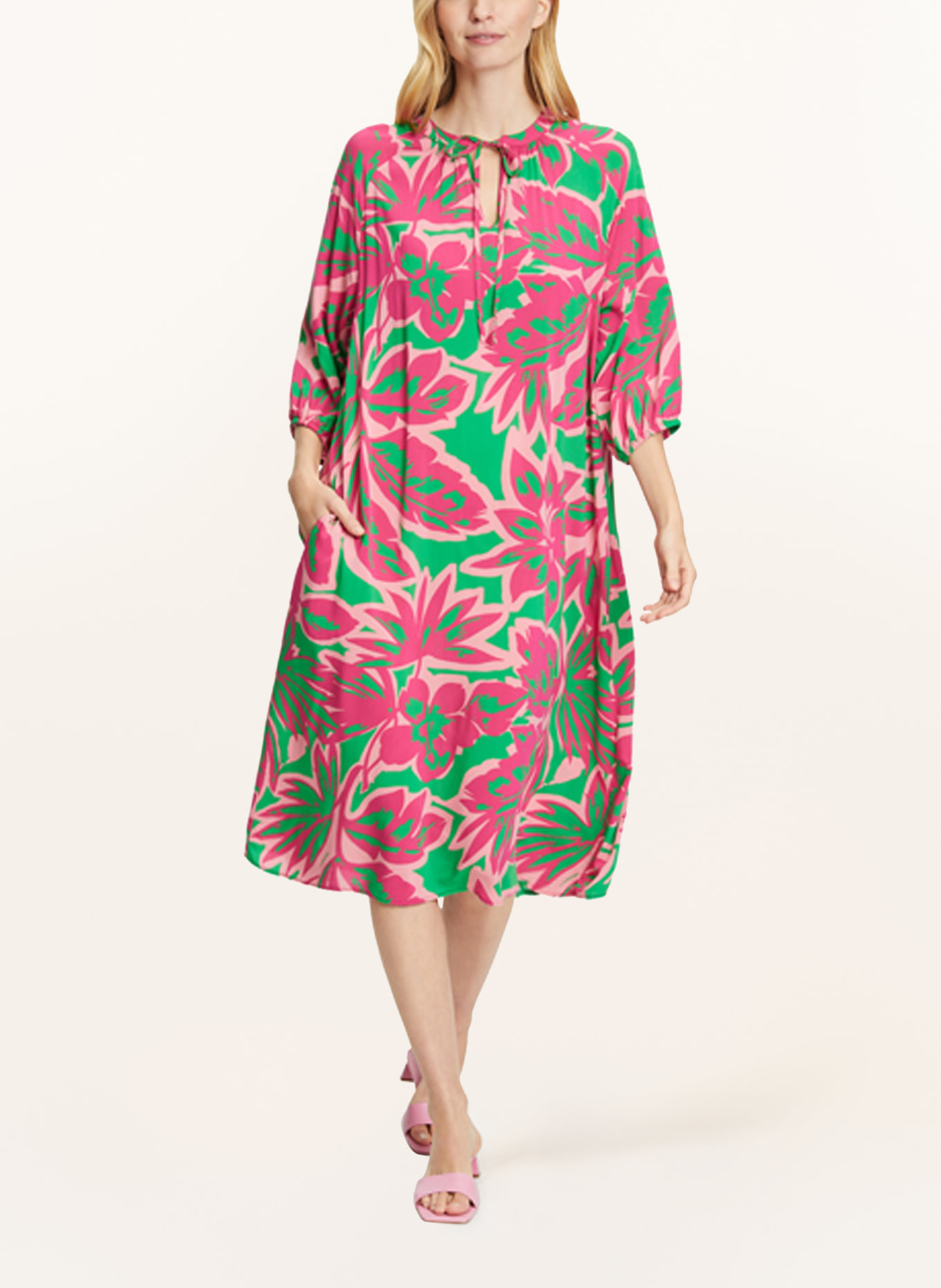 CARTOON Kleid mit 3/4-Arm, Farbe: PINK/ LACHS/ GRÜN (Bild 2)