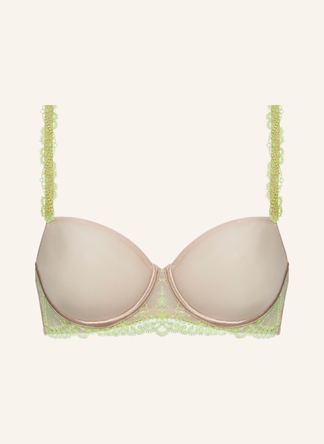 mey Spacer bra series MYSTERIOUS, Color: CREAM/ NEON GREEN (Image 1)
