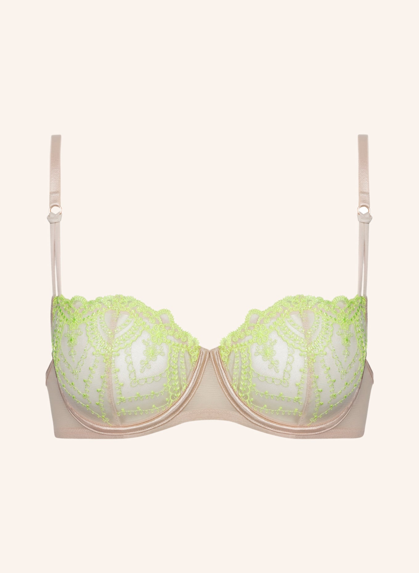 mey Balconette bra series MYSTERIOUS, Color: CREAM/ NEON GREEN (Image 1)