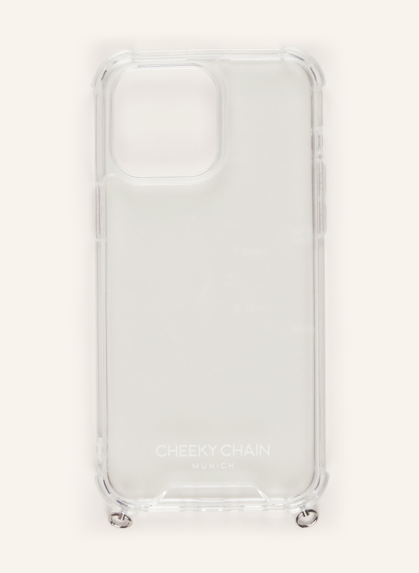 CHEEKY CHAIN MUNICH Smartphone-Hülle, Farbe: crystal clear silver (Bild 1)