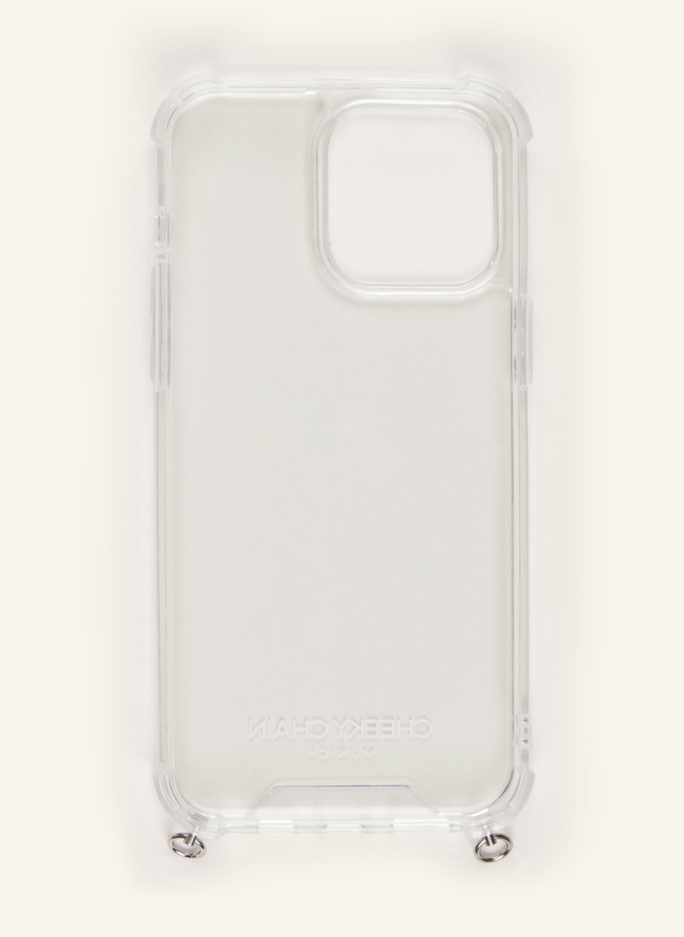 CHEEKY CHAIN MUNICH Etui na smartfon, Kolor: crystal clear silver (Obrazek 2)
