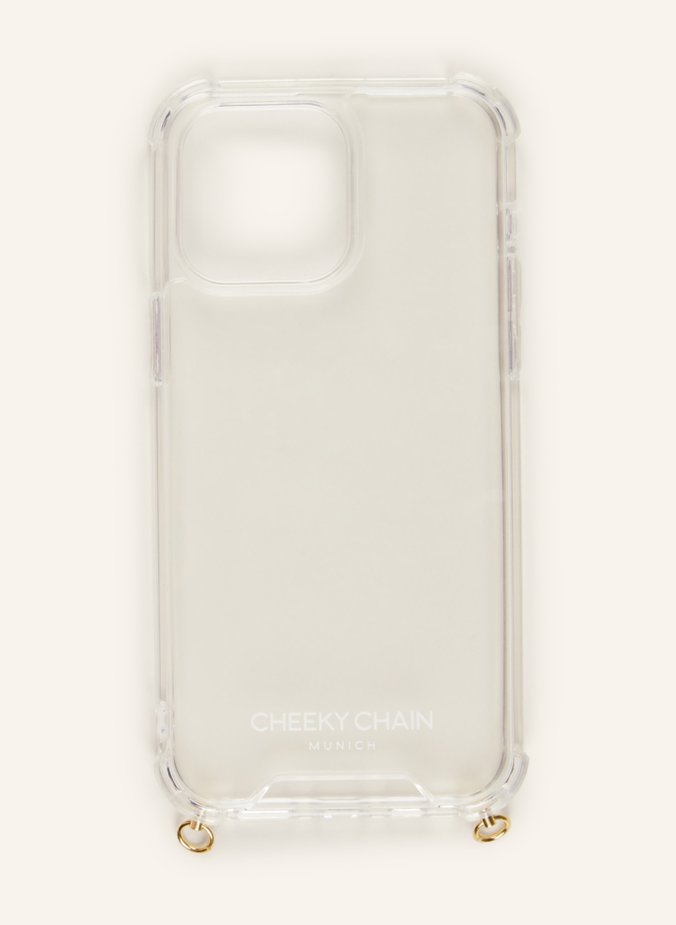 CHEEKY CHAIN MUNICH Smartphone-Hülle, Farbe: crystal clear gold (Bild 1)