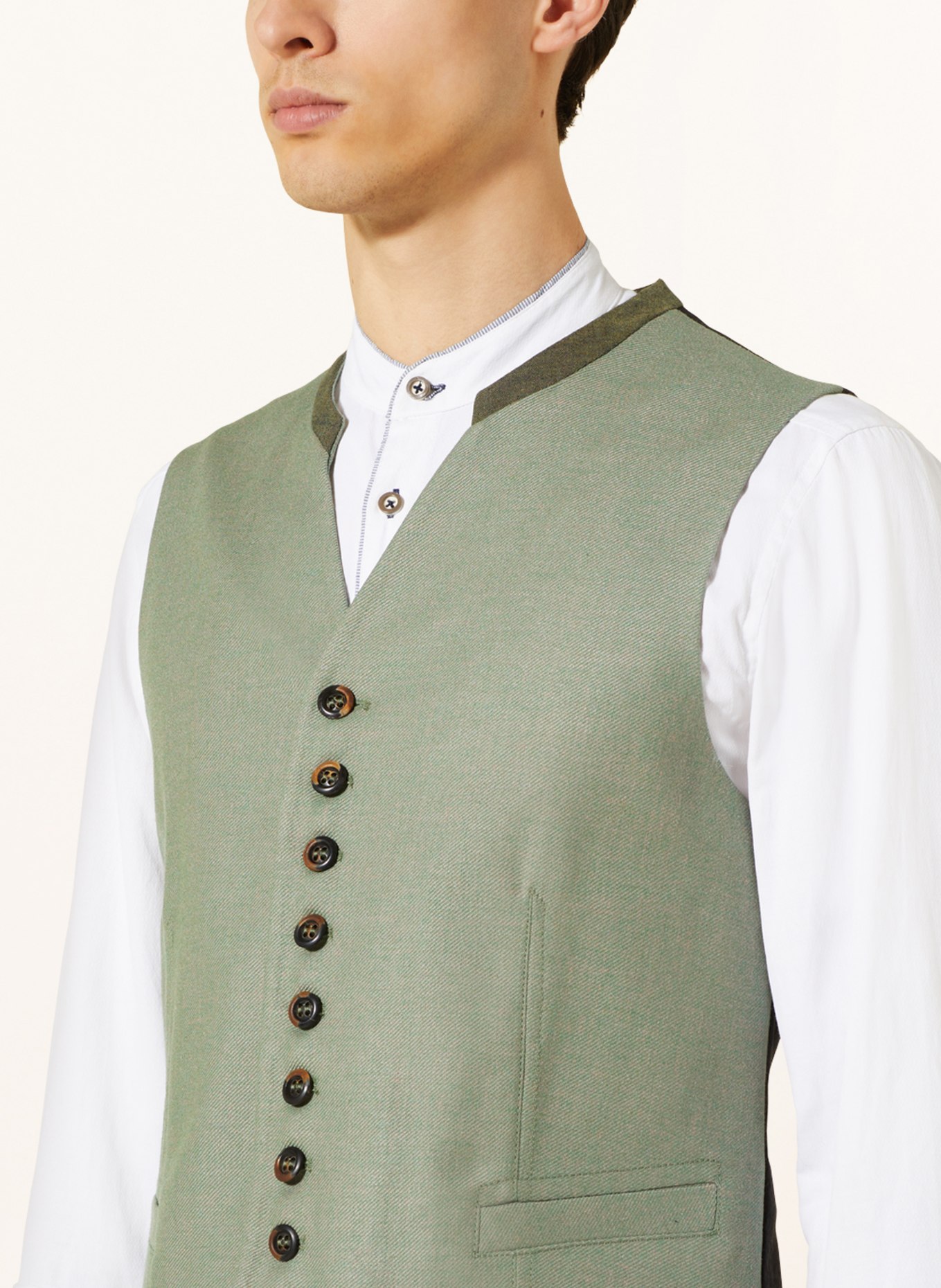 Grasegger Trachten waistcoat XANTEN, Color: LIGHT GREEN/ BLACK (Image 4)