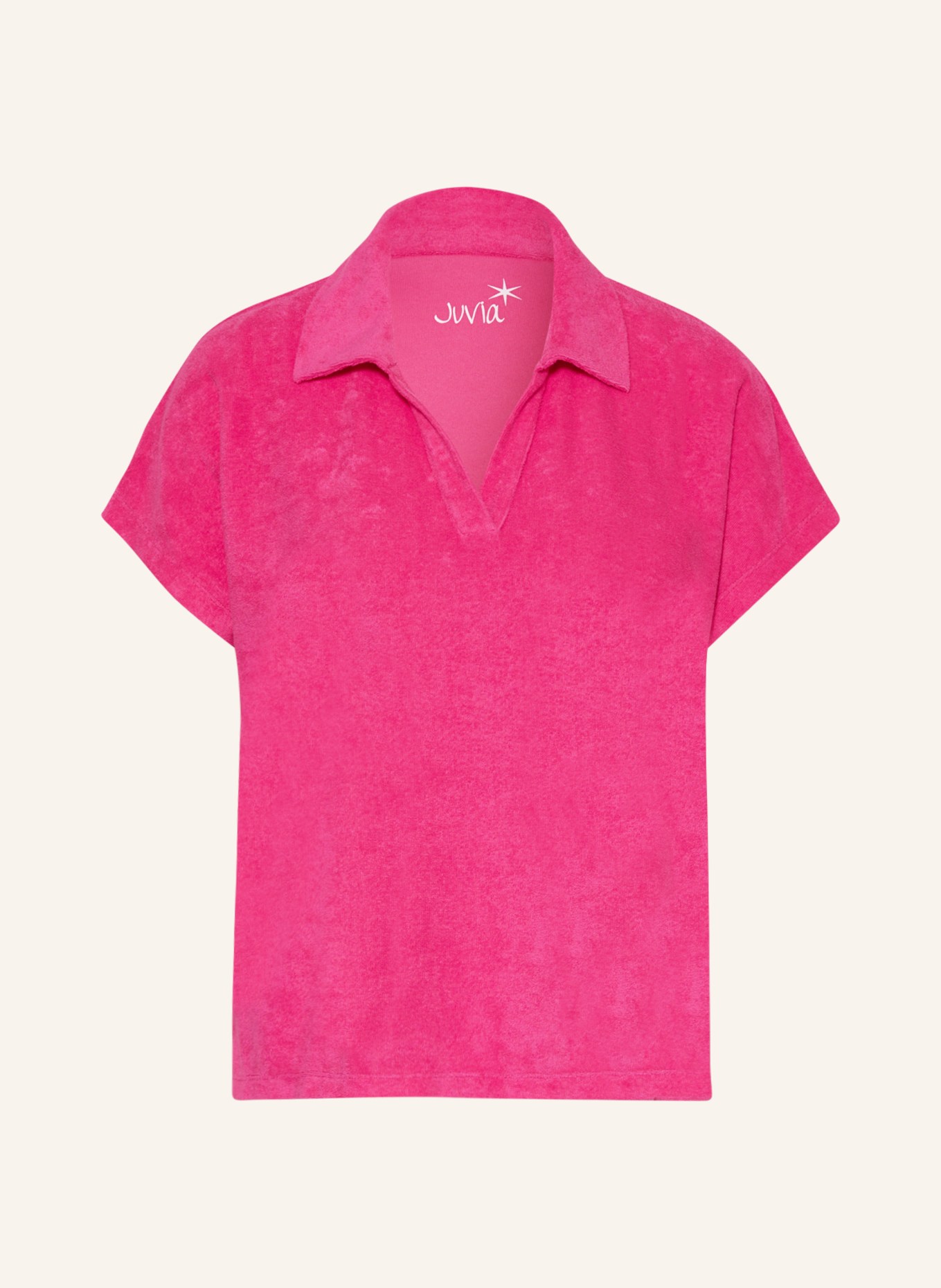 Juvia Terry cloth polo shirt VANESSA, Color: PINK (Image 1)
