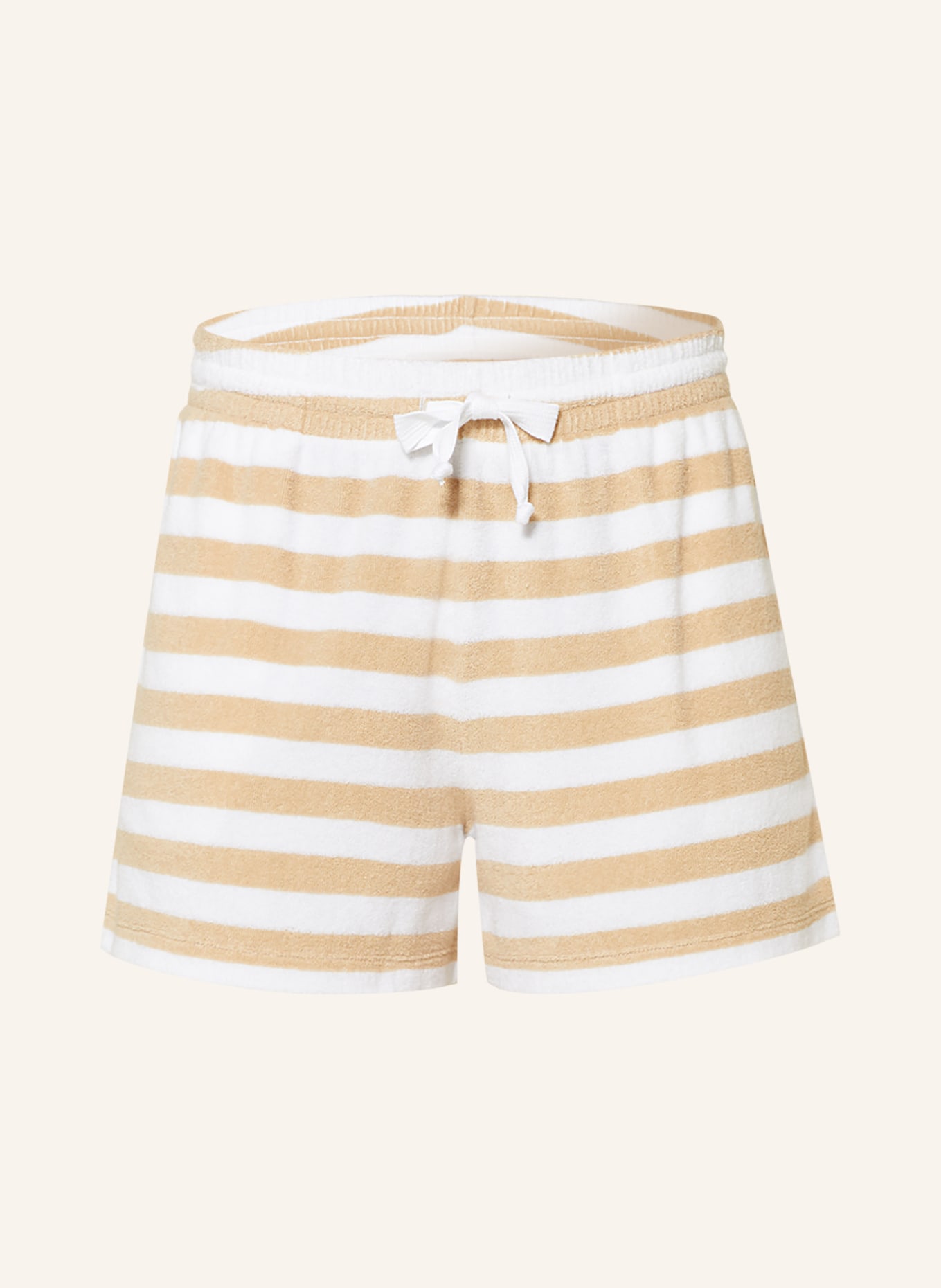 Juvia Terry cloth shorts KATJA, Color: CAMEL/ WHITE (Image 1)