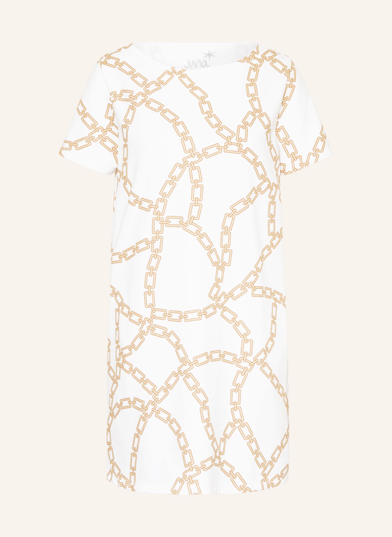Juvia Sweater dress JENNY, Color: WHITE/ CAMEL (Image 1)