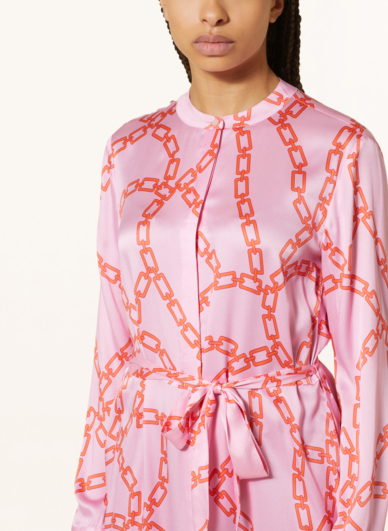 Juvia Silk dress EFFIE, Color: PINK/ ORANGE (Image 4)
