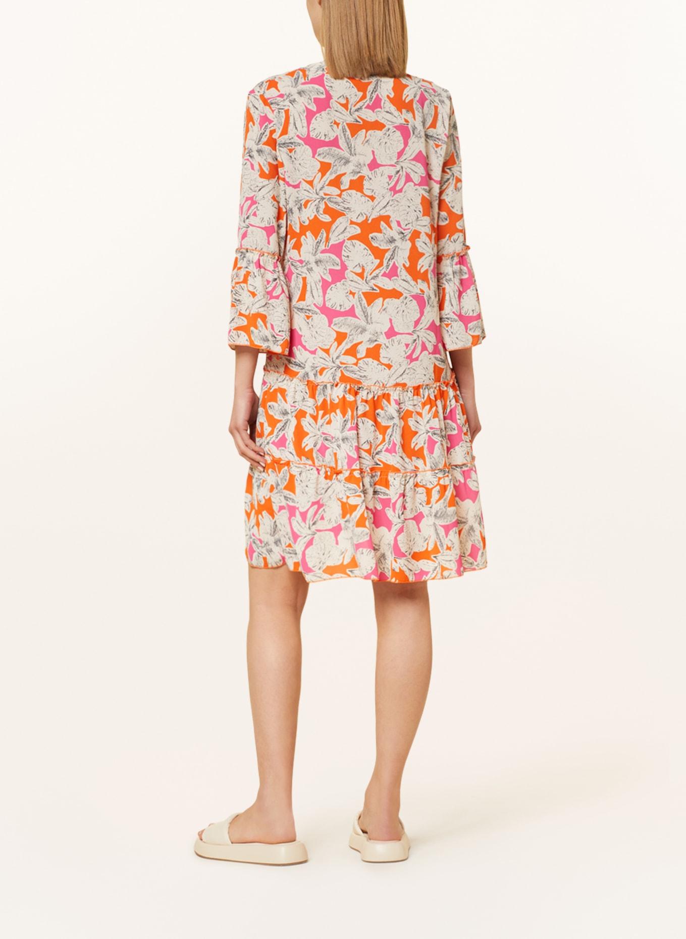 CARTOON Kleid mit 3/4-Arm, Farbe: ORANGE/ PINK/ WEISS (Bild 3)
