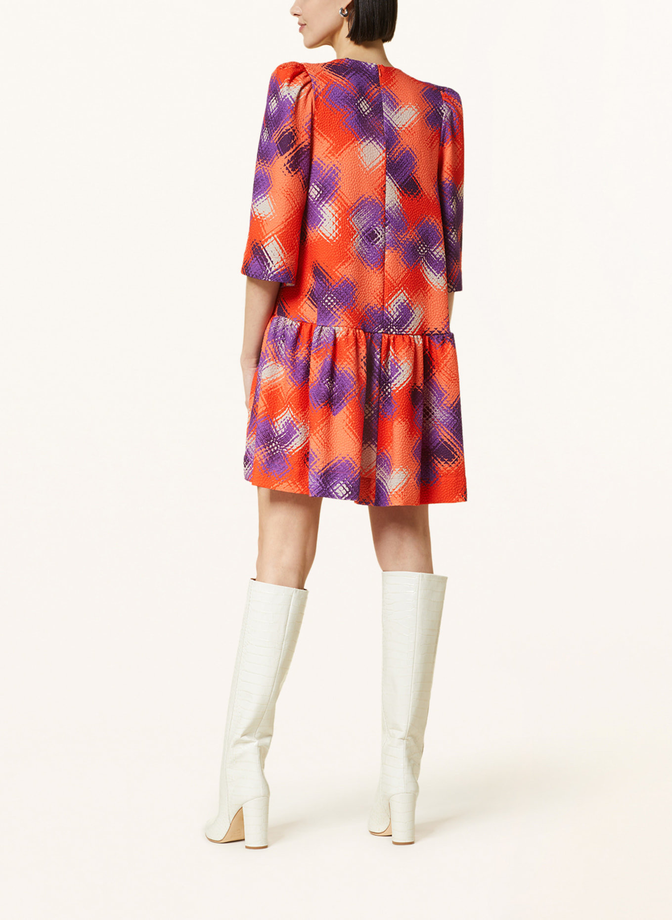 ESSENTIEL ANTWERP Kleid ECLOWN mit 3/4-Arm, Farbe: ORANGE/ LILA/ HELLGRAU (Bild 3)
