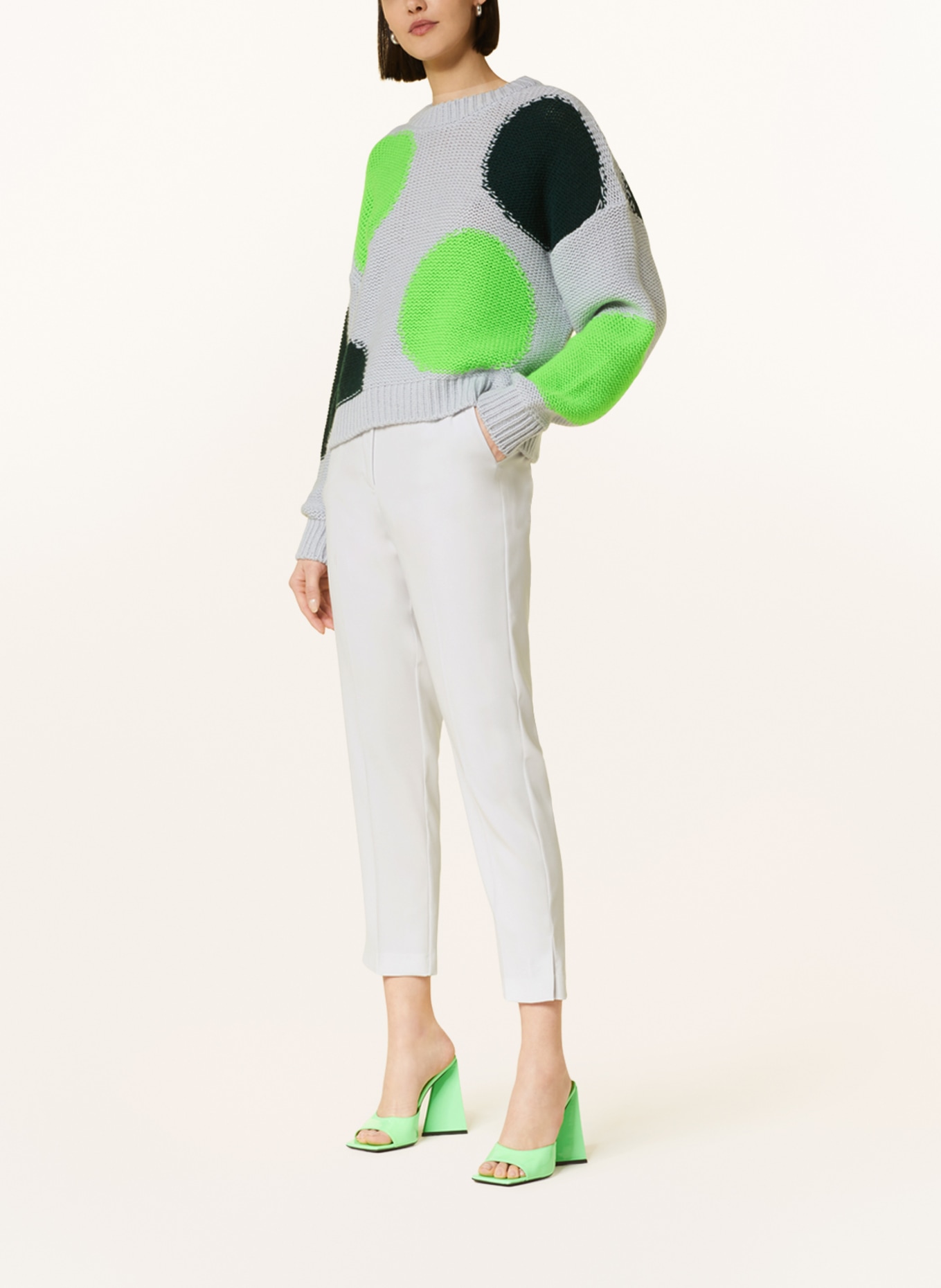 ESSENTIEL ANTWERP Oversized-Pullover, Farbe: HELLBLAU/ NEONGRÜN/ DUNKELGRÜN (Bild 2)